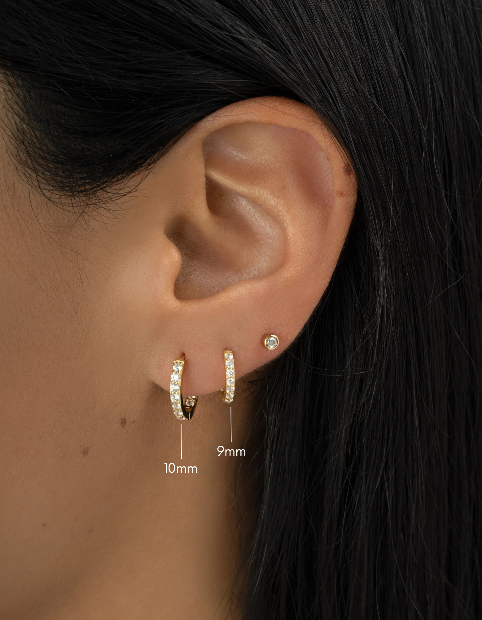 10mm In & Out Studded Huggies - Image 2