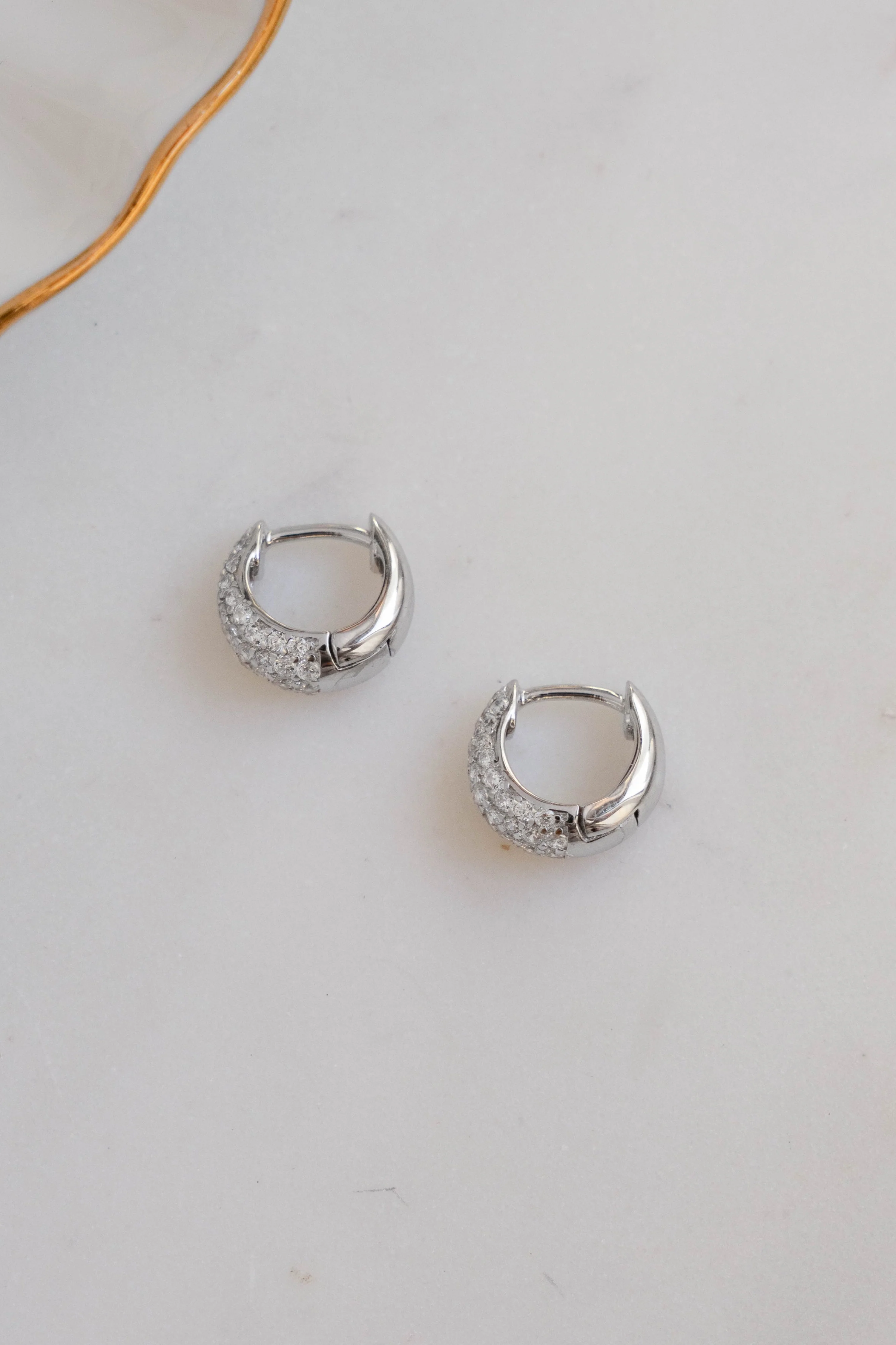 10mm Pavé Basket Huggies - Image 7