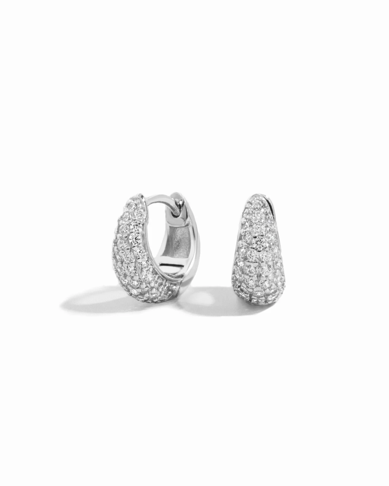 10mm Pavé Basket Huggies - Image 9