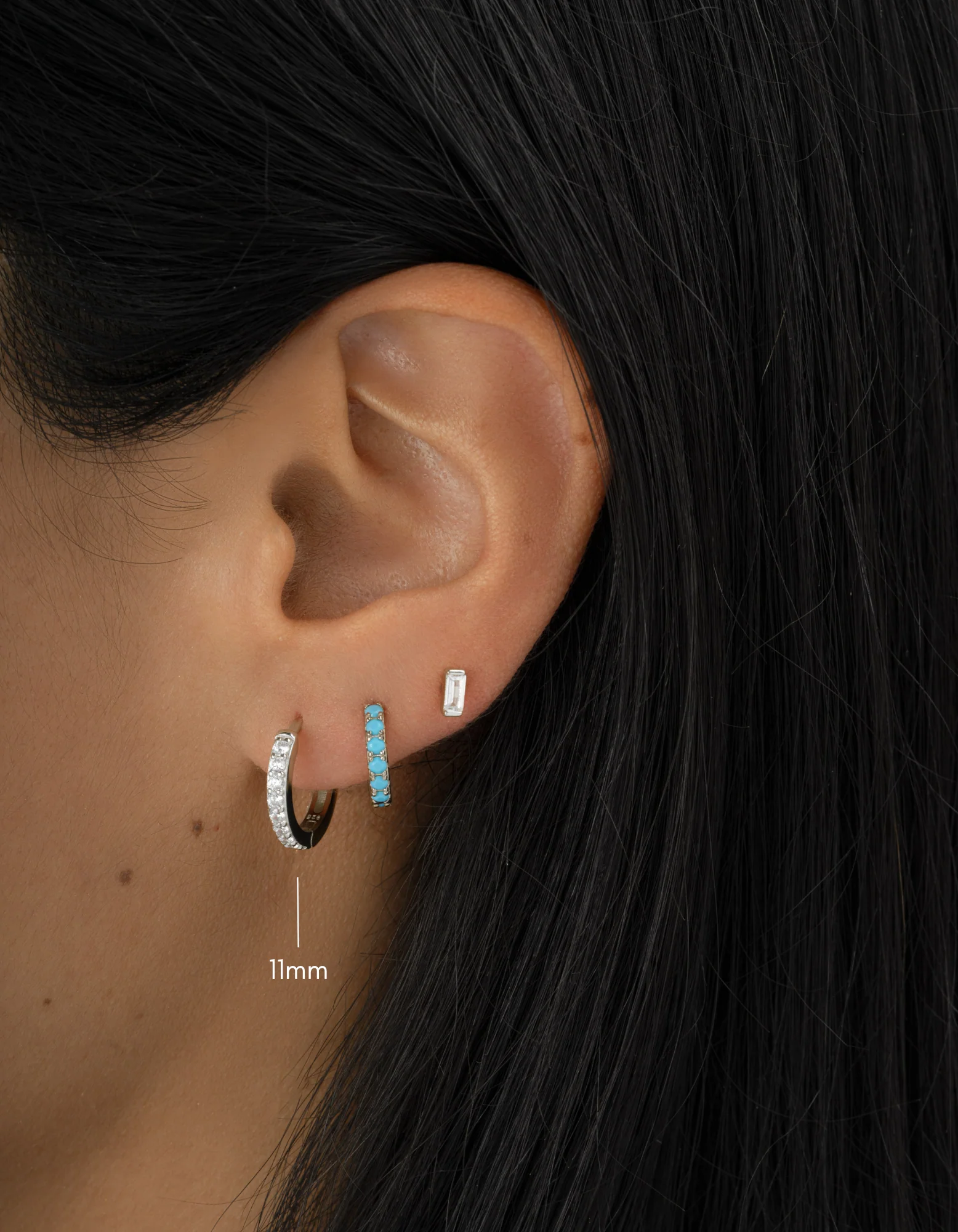 11mm Diamond Huggies (Multiple Sizes Available) - Image 7