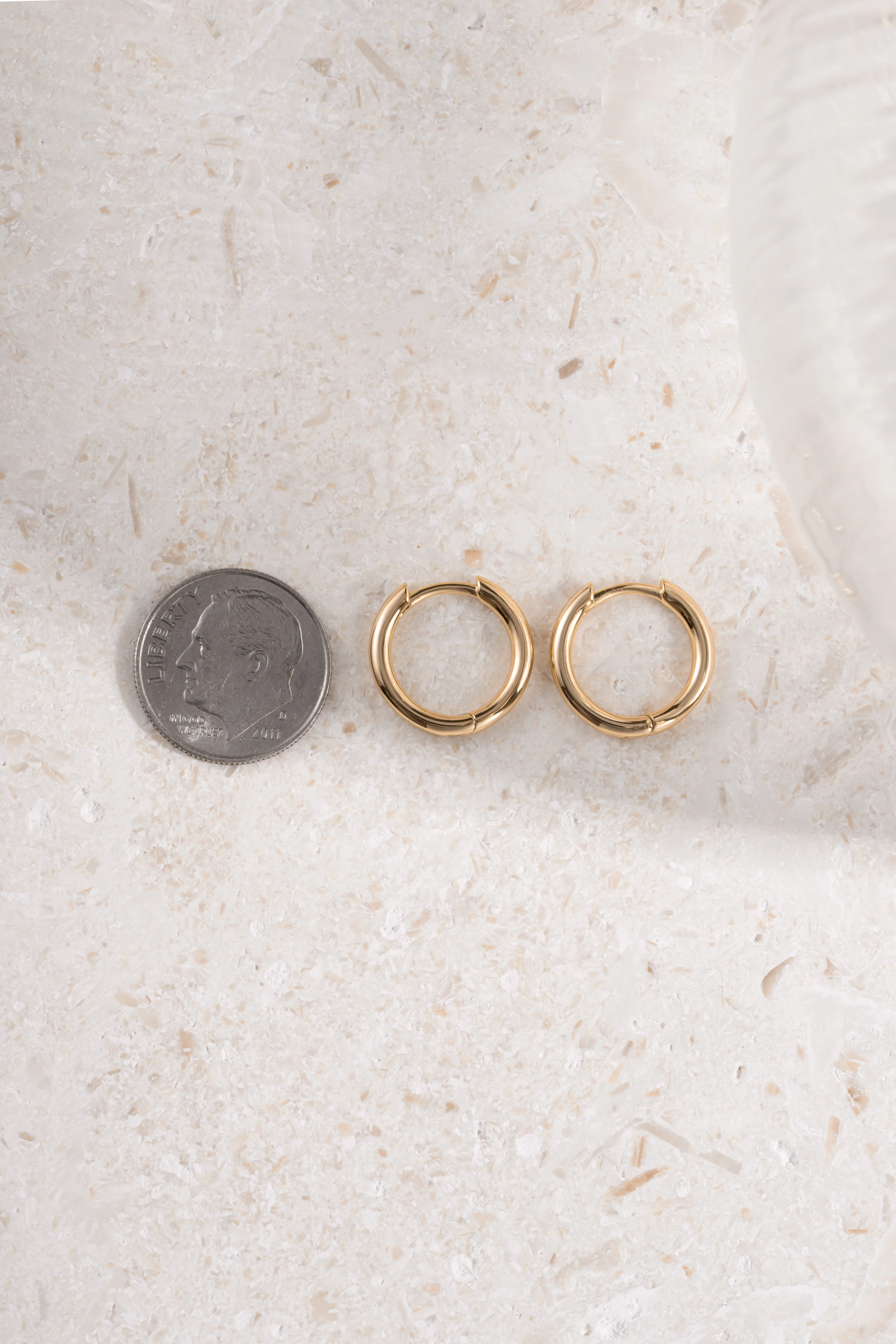 11mm Minimalist Small Hoop Earrings - Image 8
