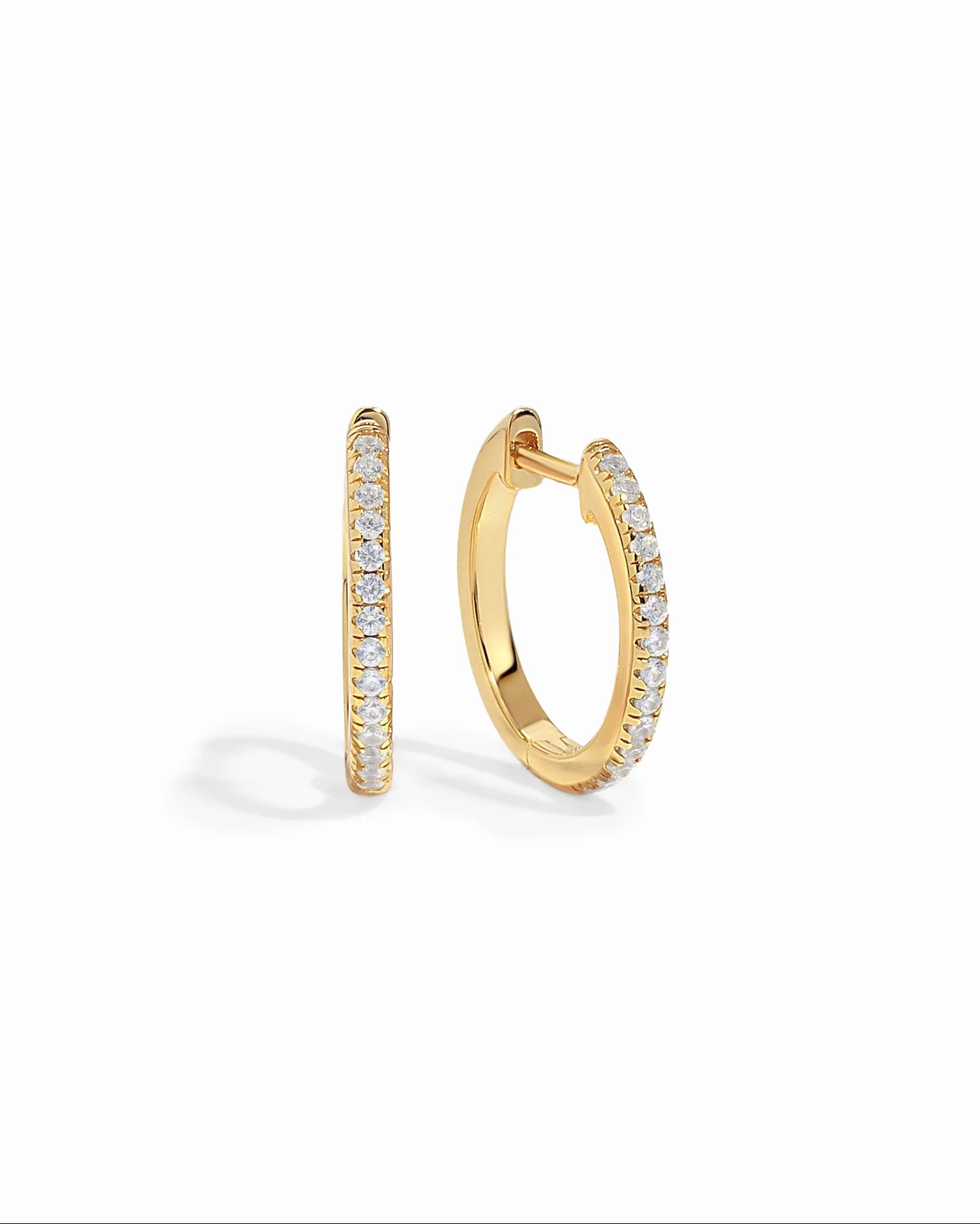 11mm Pavé Huggie Earrings (Two Sizes Available)