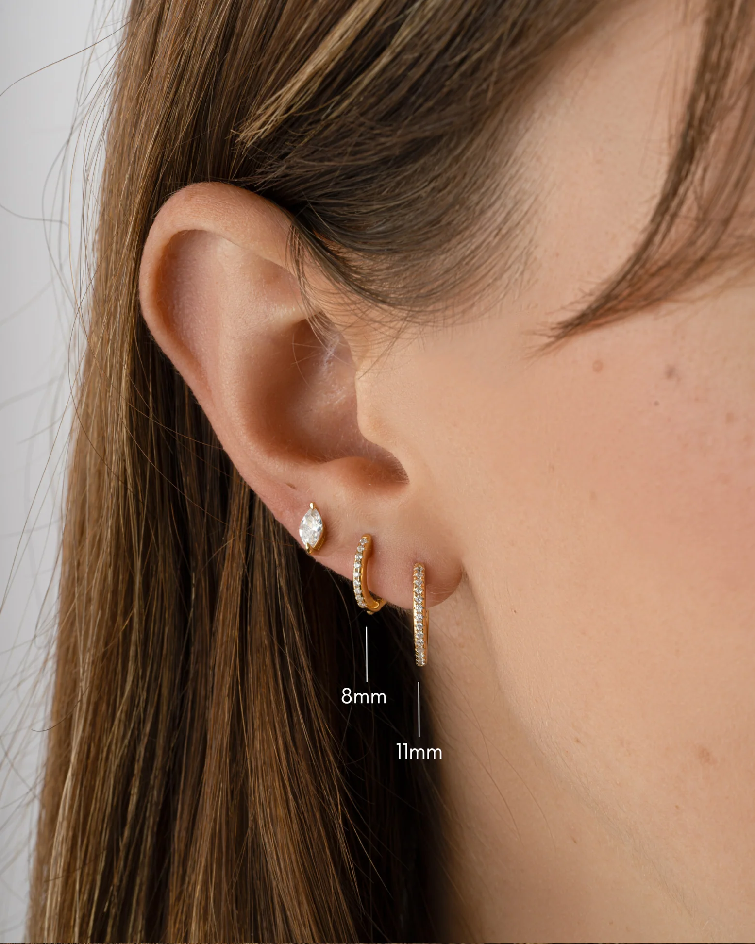 8mm Pavé Huggie Earrings (Two Sizes Available) - Image 4