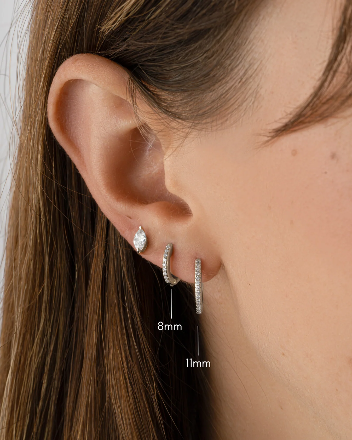 8mm Pavé Huggie Earrings (Two Sizes Available) - Image 6