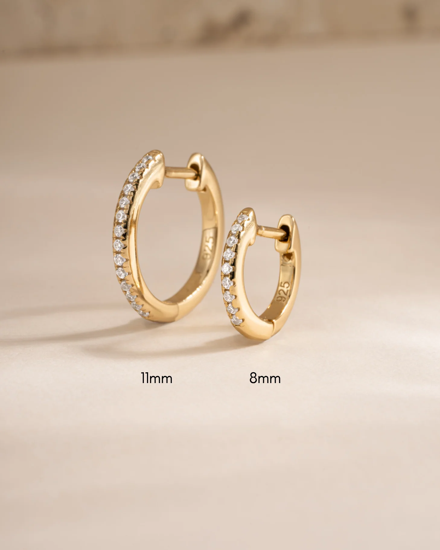 8mm Pavé Huggie Earrings (Two Sizes Available) - Image 3