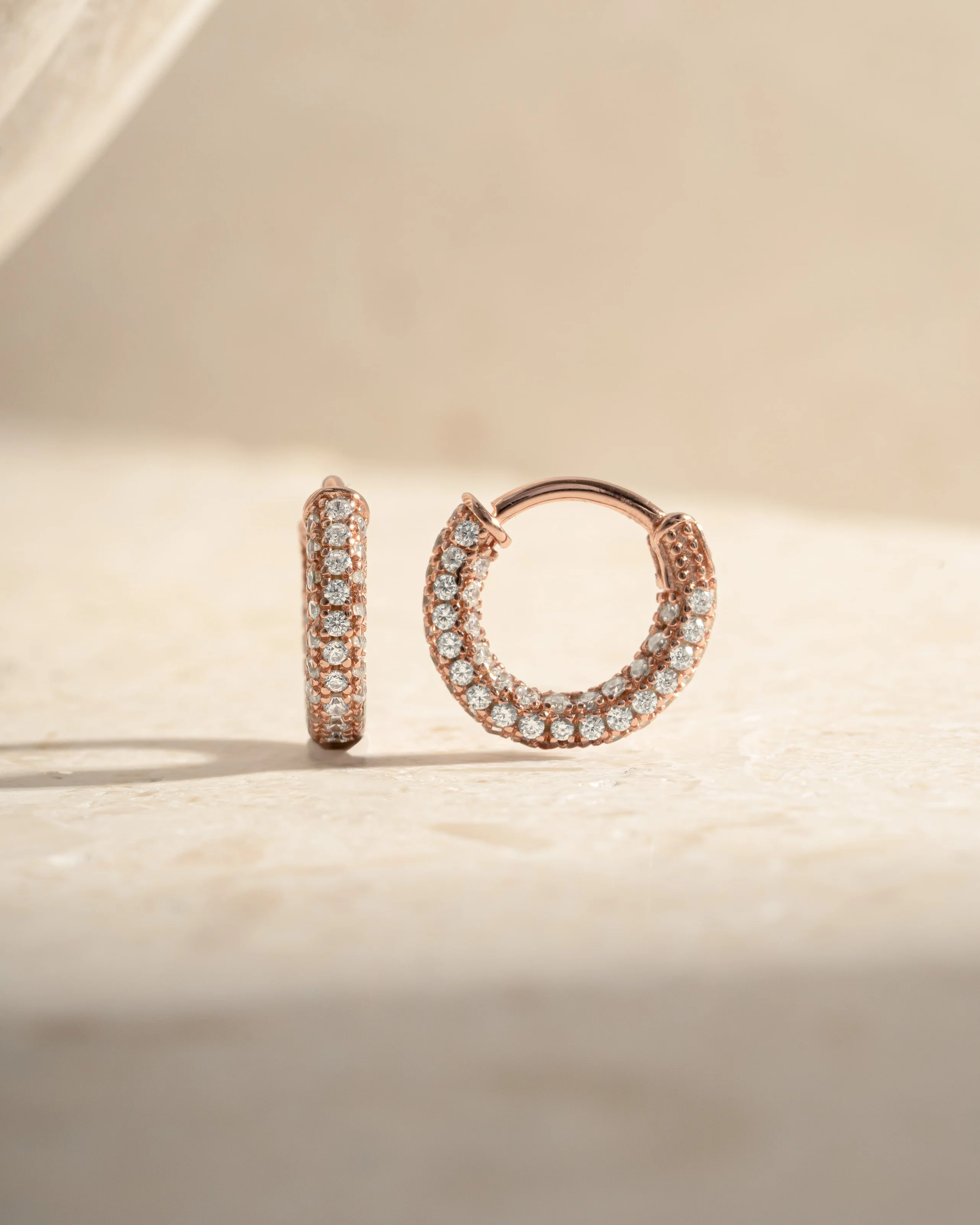 12mm Pavé Hoop Earrings - Image 3