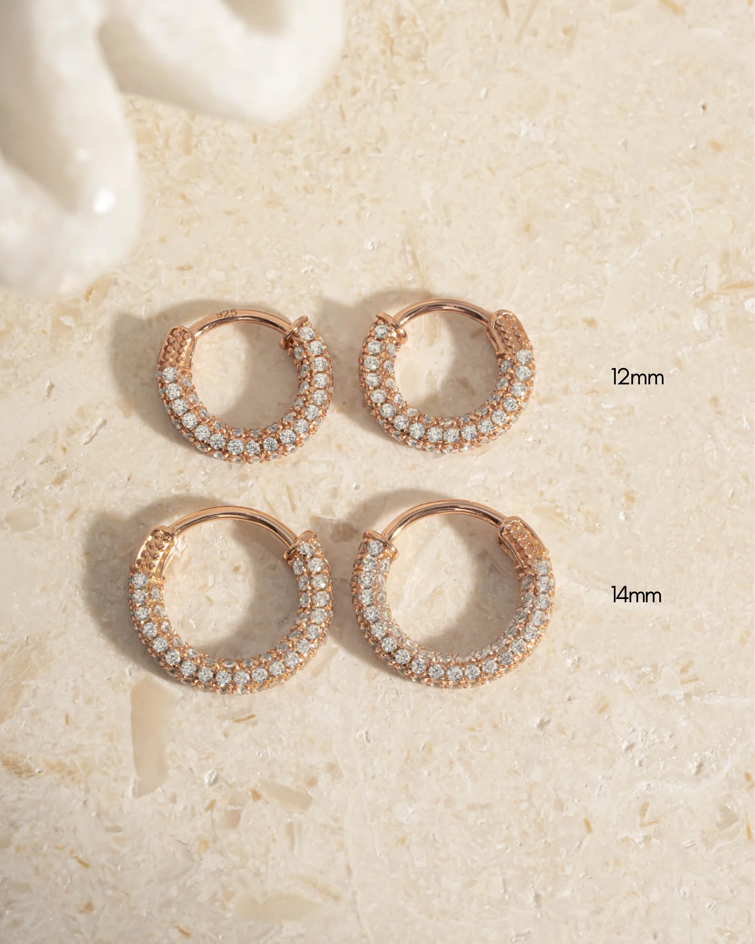 12mm Pavé Hoop Earrings - Image 5