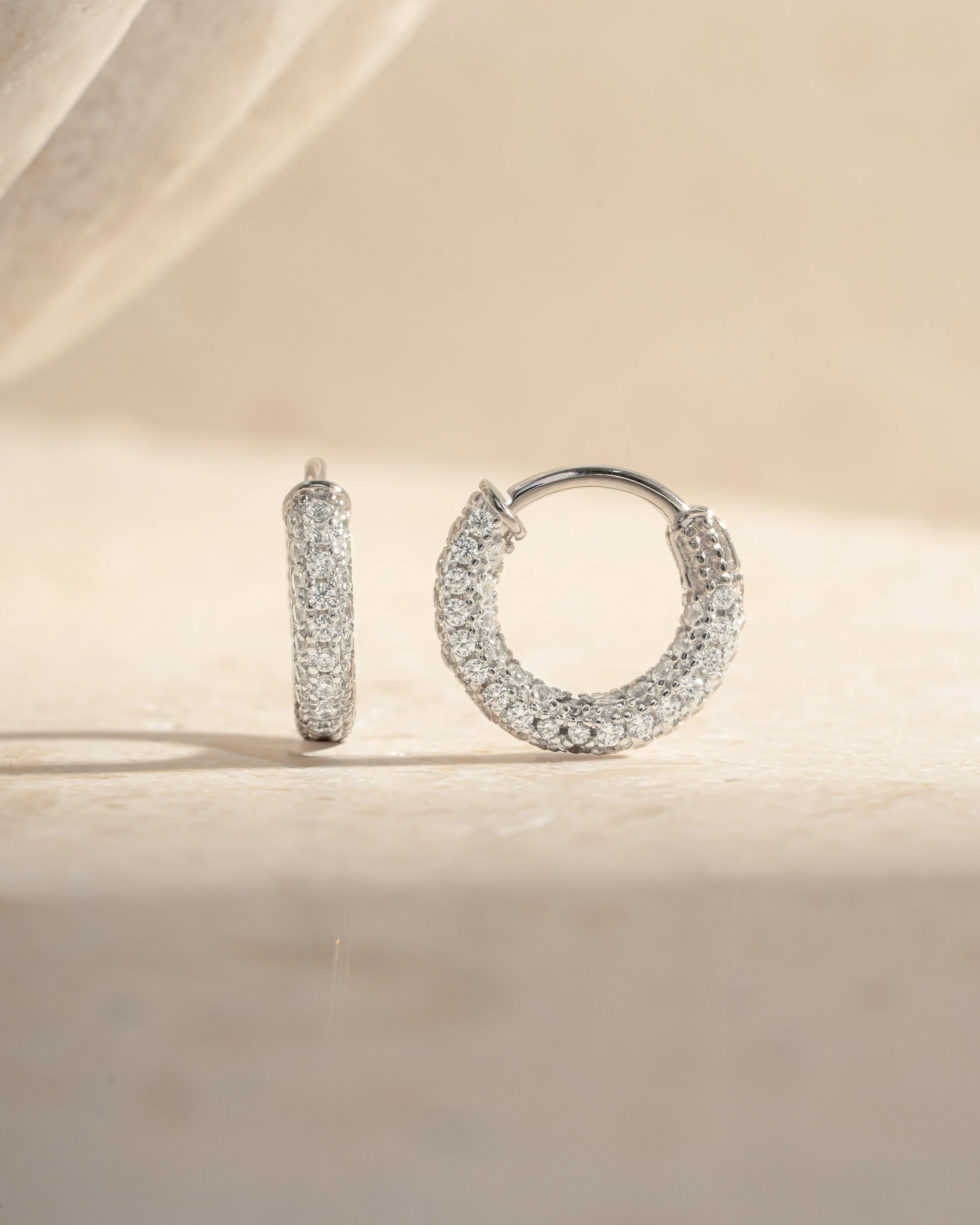 12mm Pavé Hoop Earrings - Image 6
