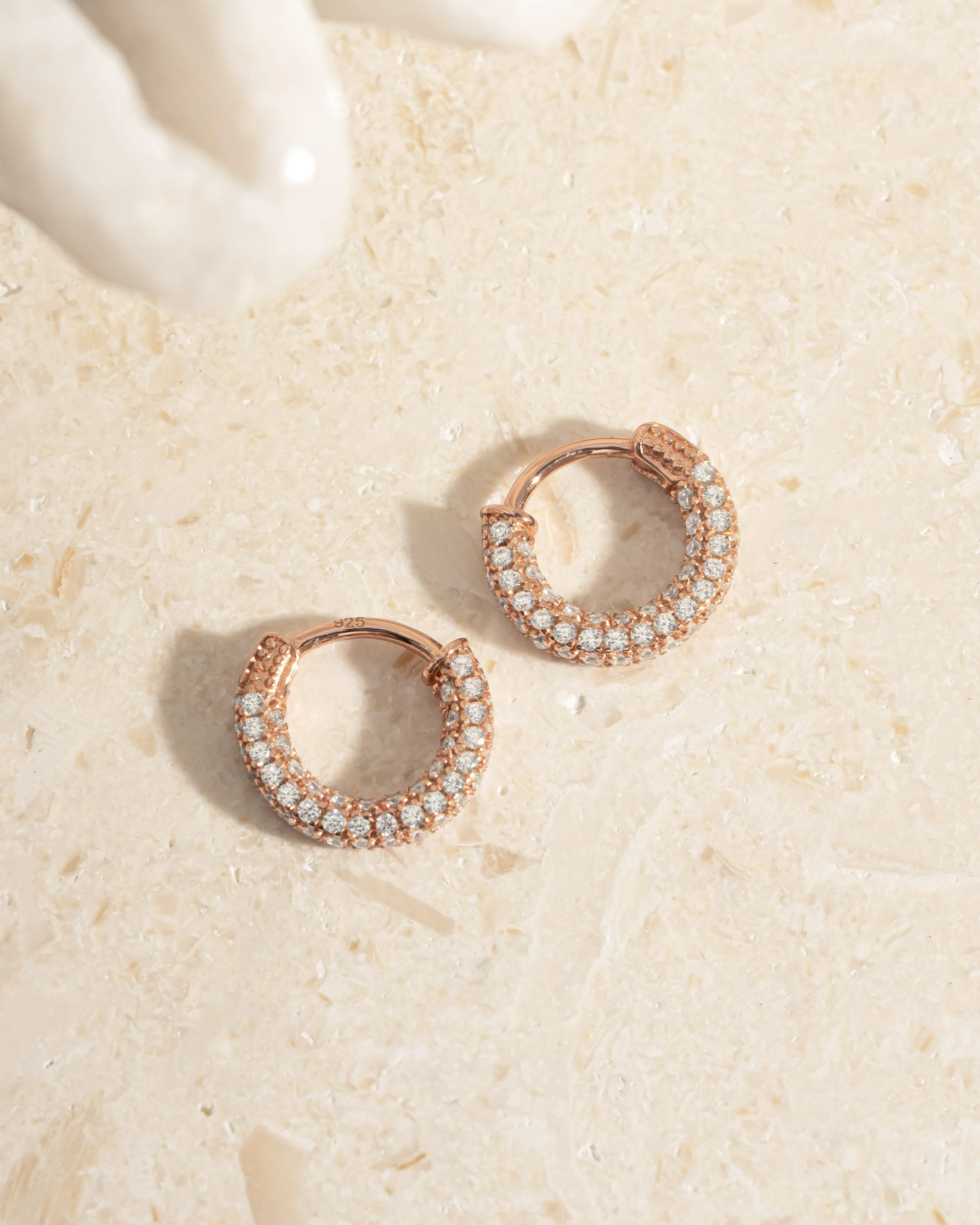 12mm Pavé Hoop Earrings - Image 7