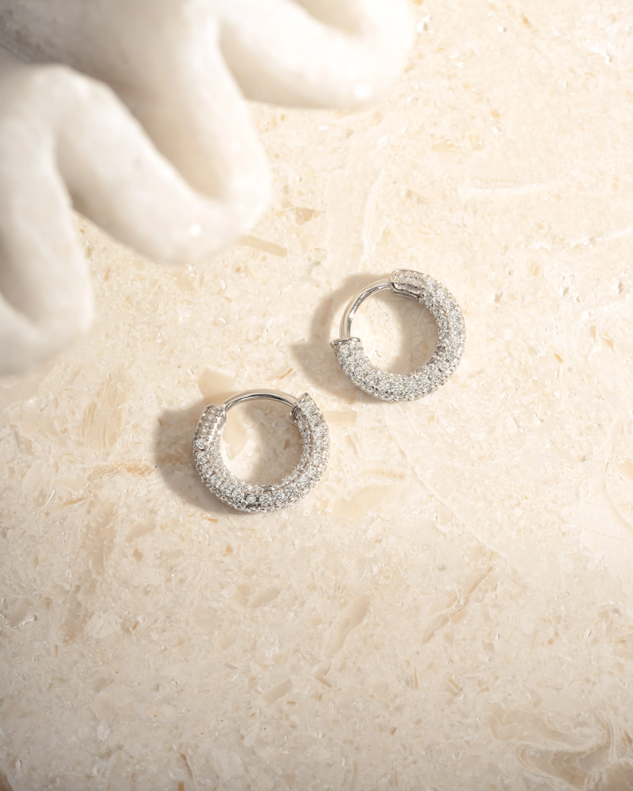 12mm Pavé Hoop Earrings - Image 8