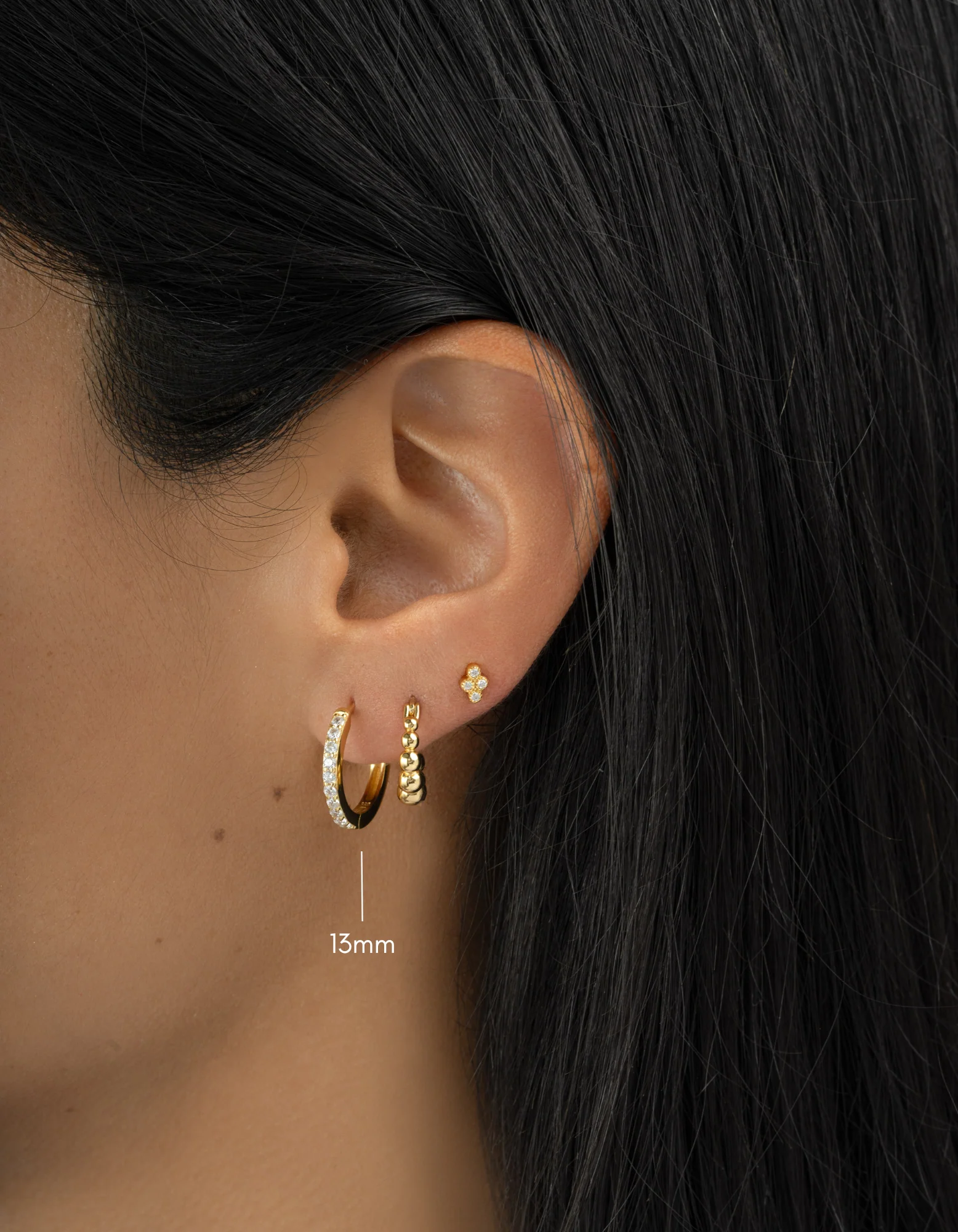 13mm Diamond Huggies (Multiple Sizes Available) - Image 2