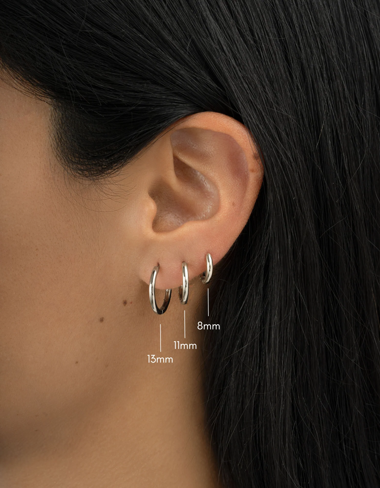 13mm Minimalist Small Hoop Earrings - Image 8