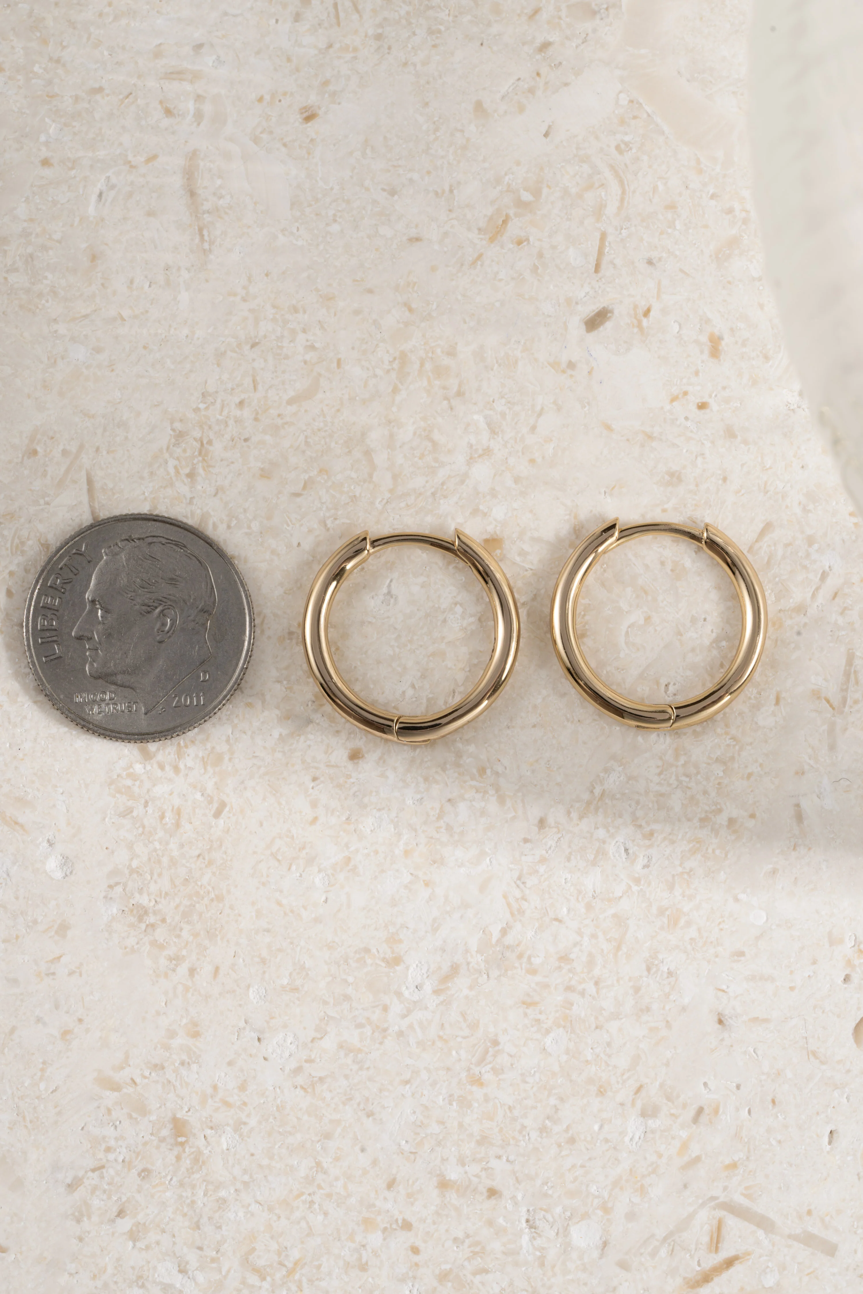 13mm Minimalist Small Hoop Earrings - Image 9