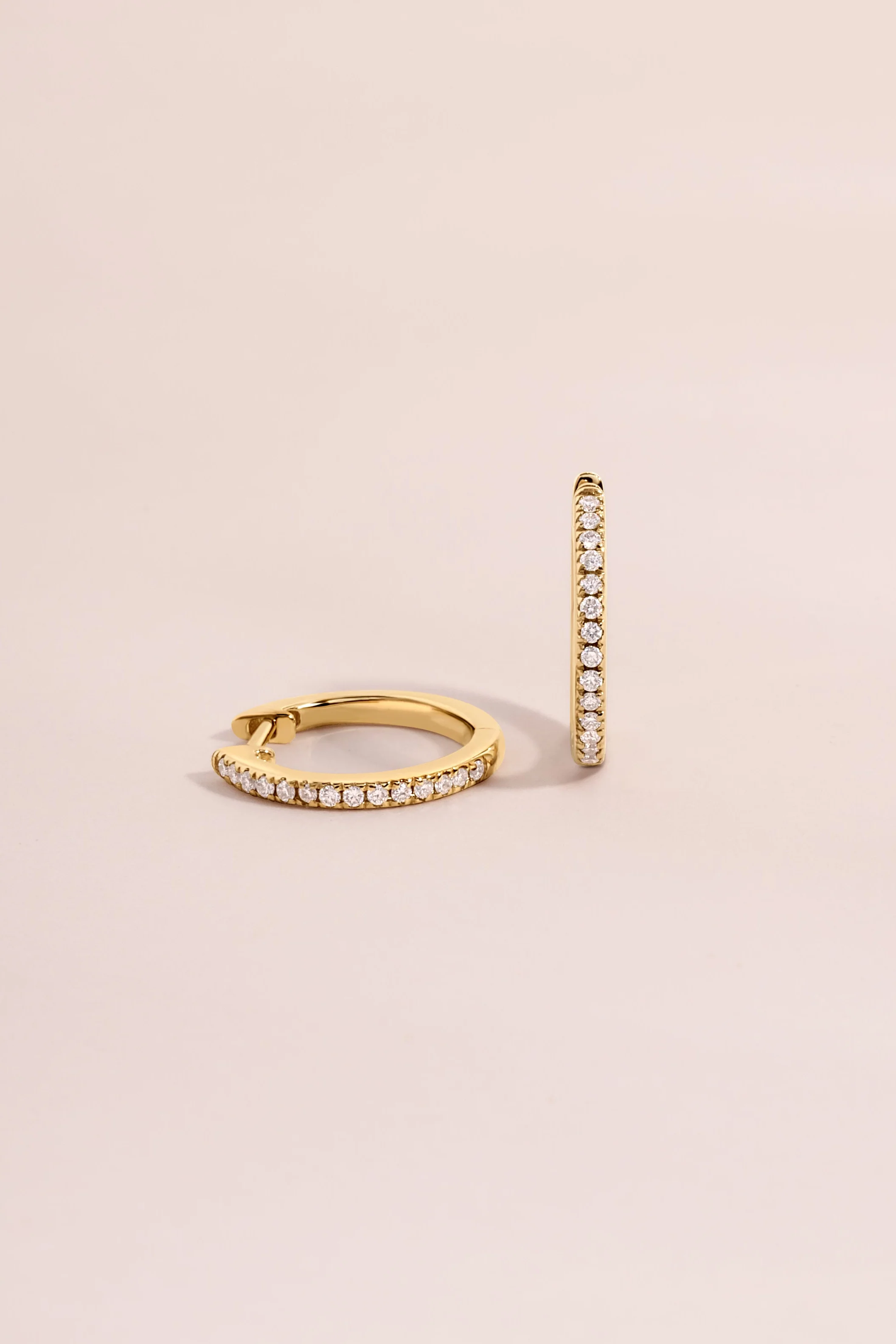 14K Solid Gold 11mm Pavé Lab Grown Diamond Huggies - Image 2