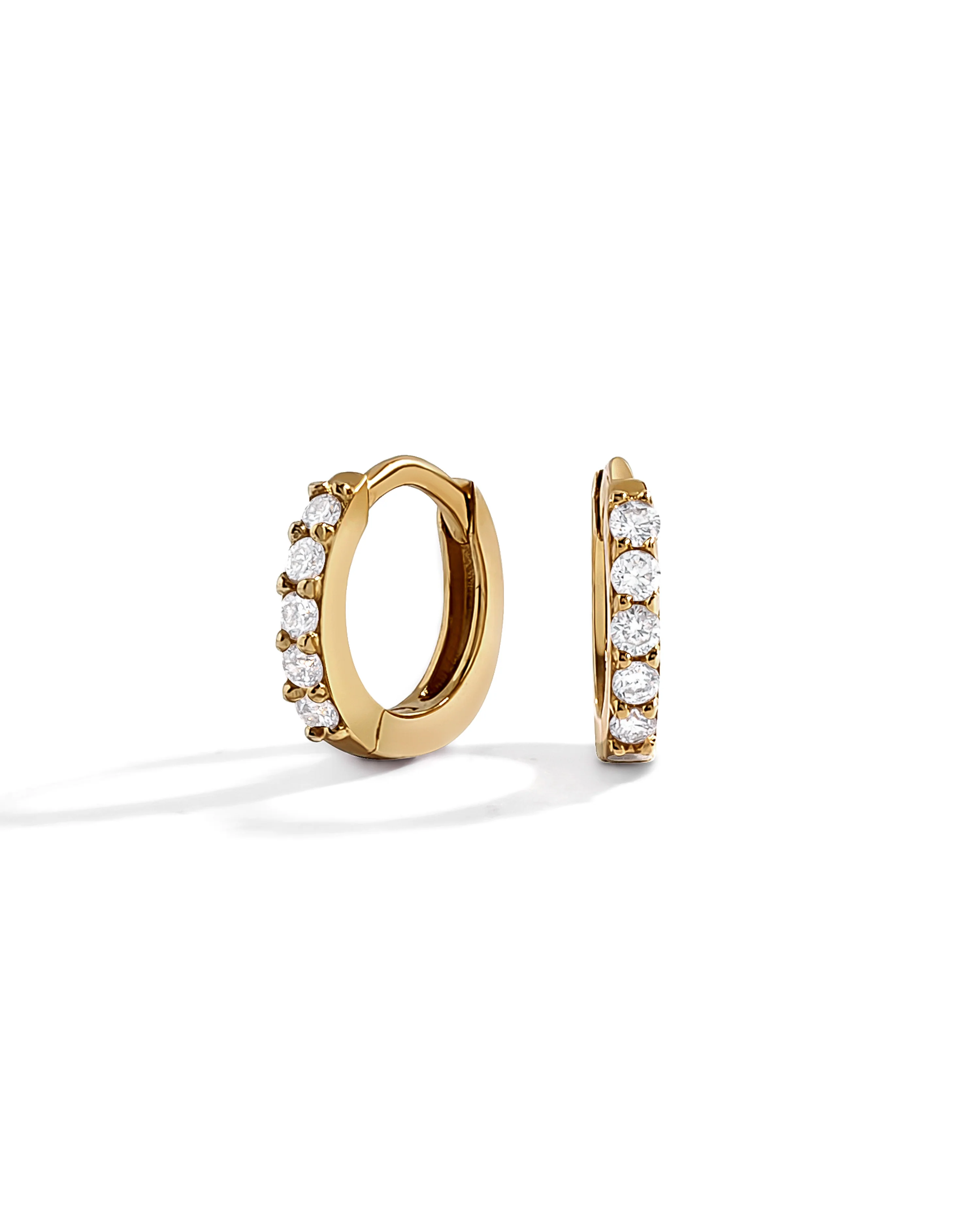 14K Solid Gold 7mm Lab Grown Diamond Huggies