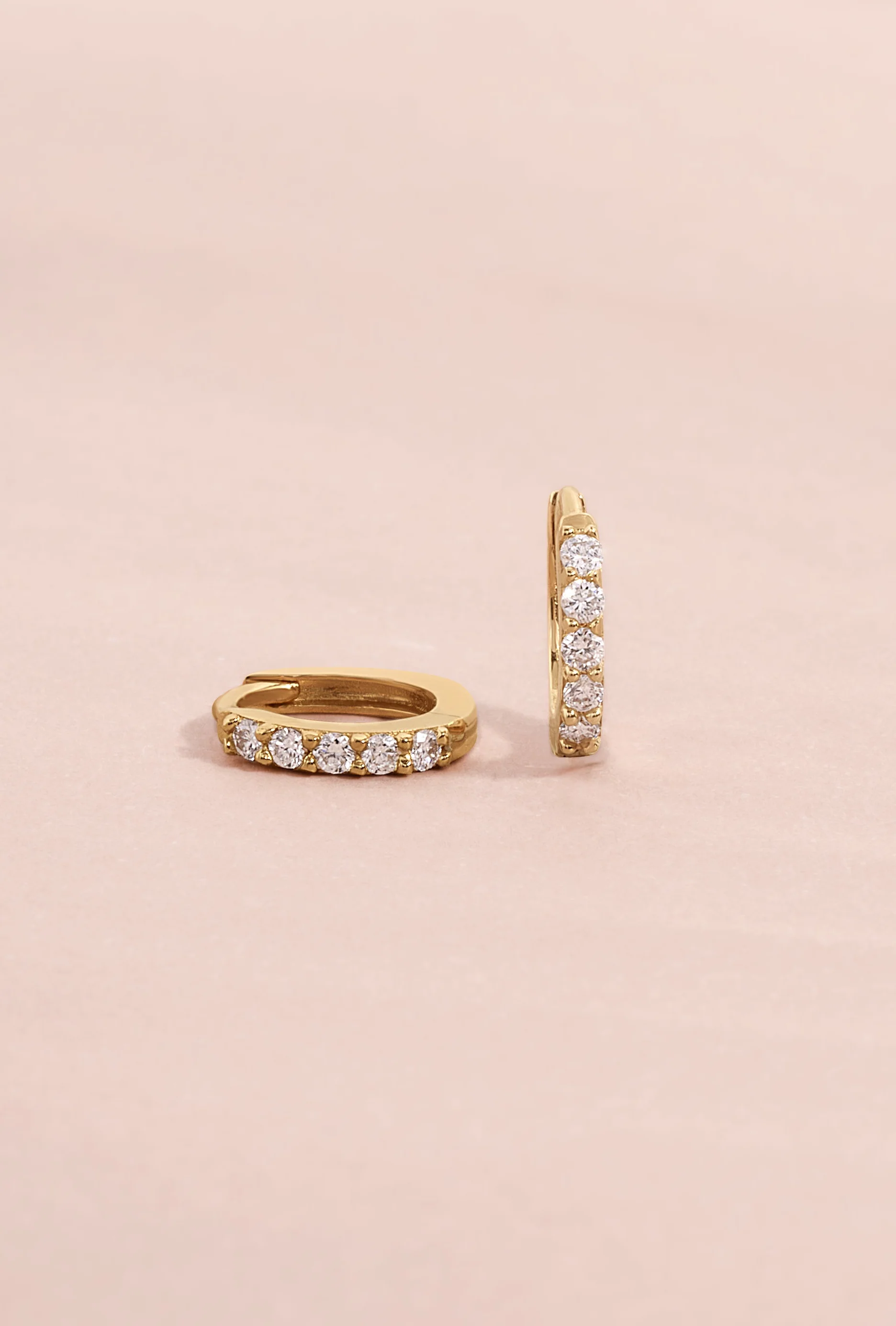 14K Solid Gold 7mm Lab Grown Diamond Huggies - Image 3