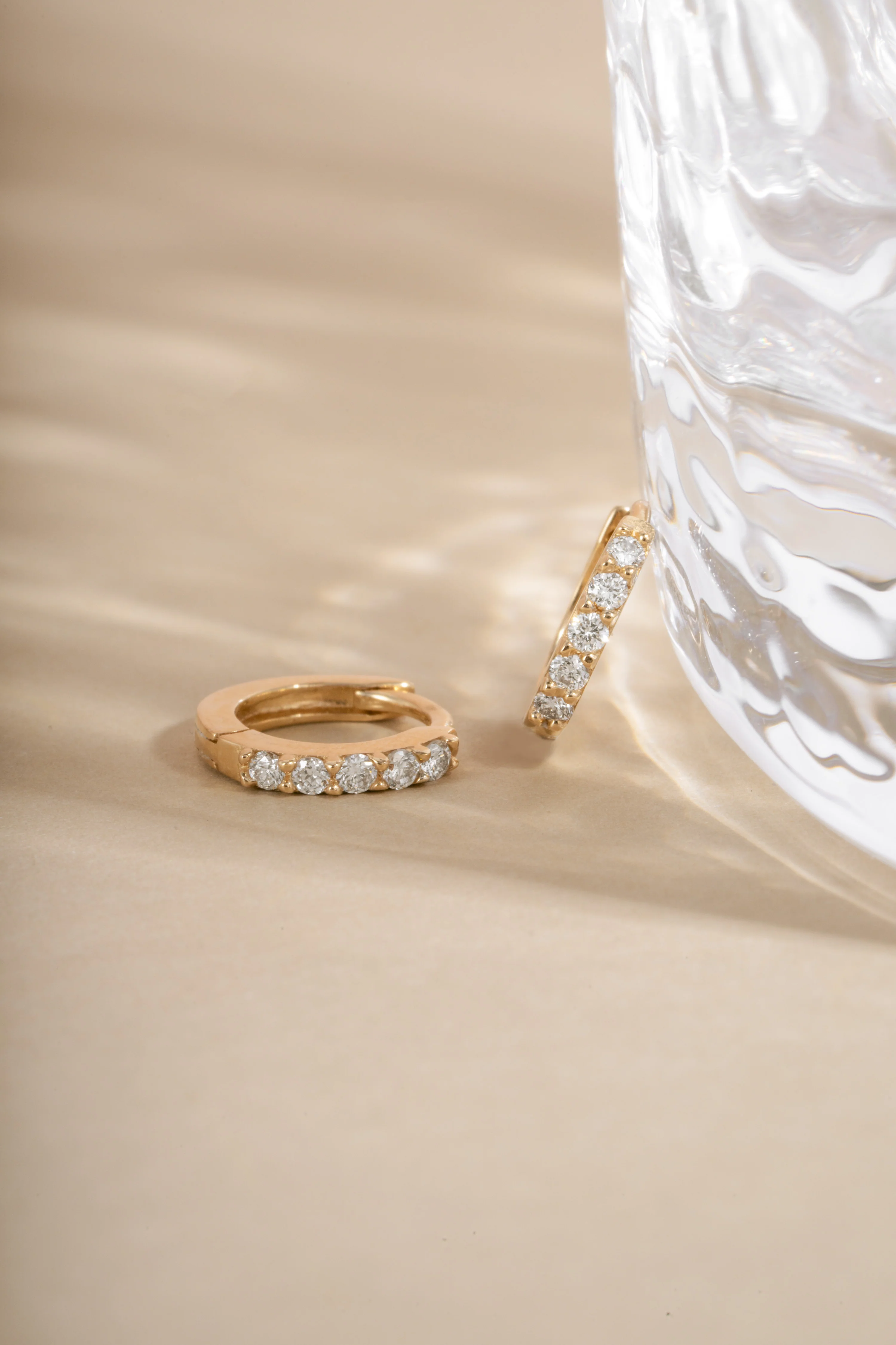 14K Solid Gold 7mm Lab Grown Diamond Huggies - Image 6