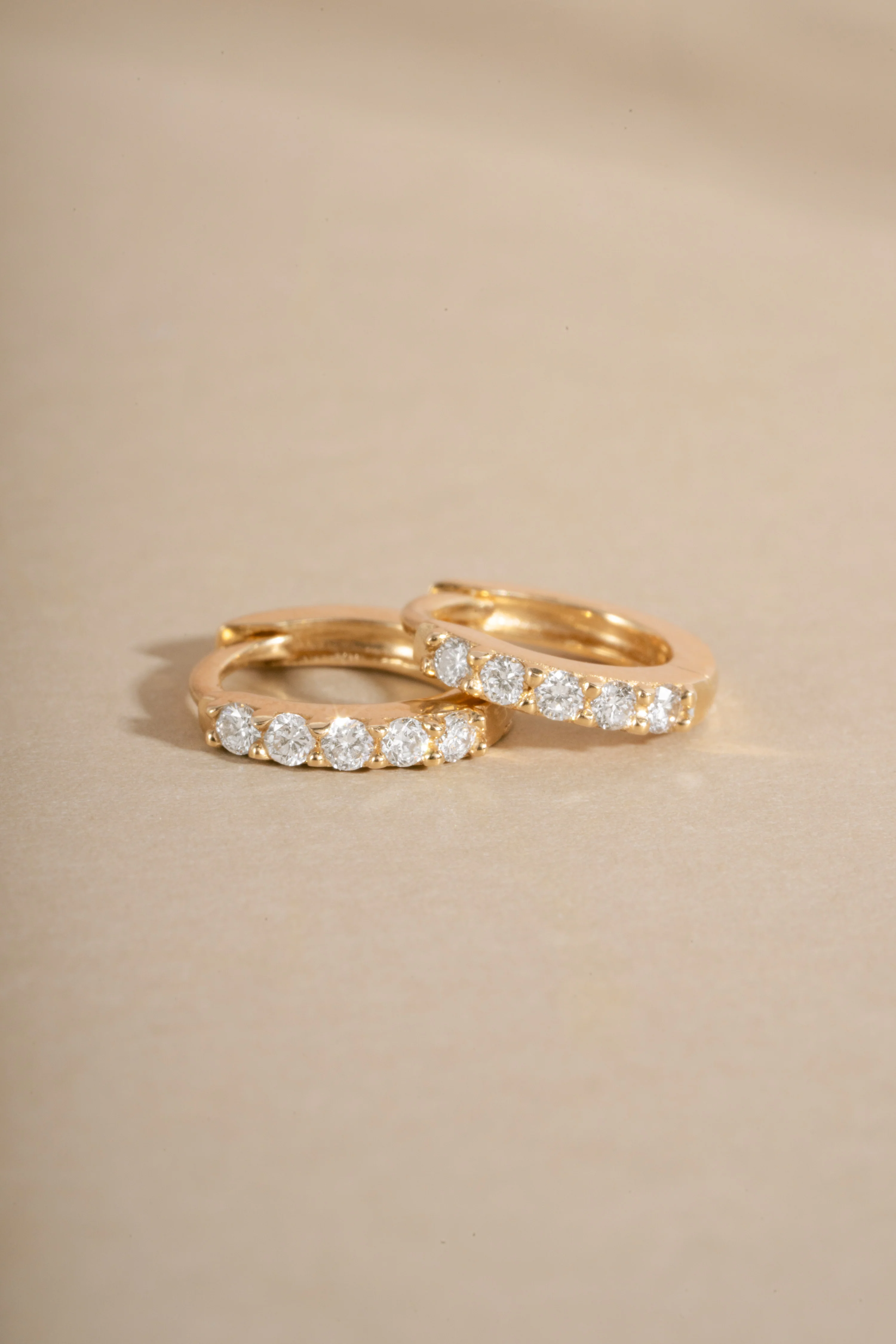 14K Solid Gold 7mm Lab Grown Diamond Huggies - Image 7
