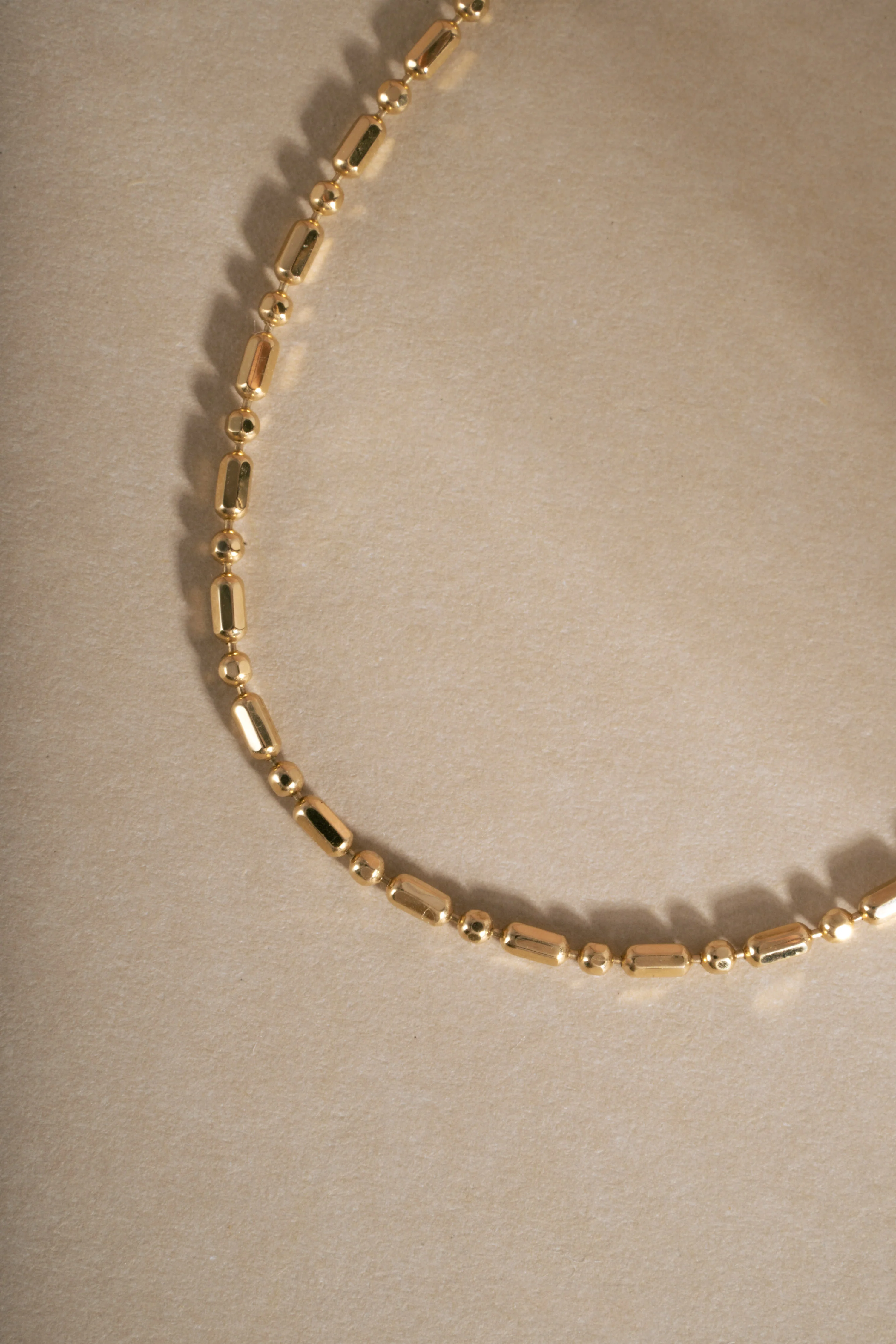 14K Solid Gold Bar Station Chain Bracelet - Image 6
