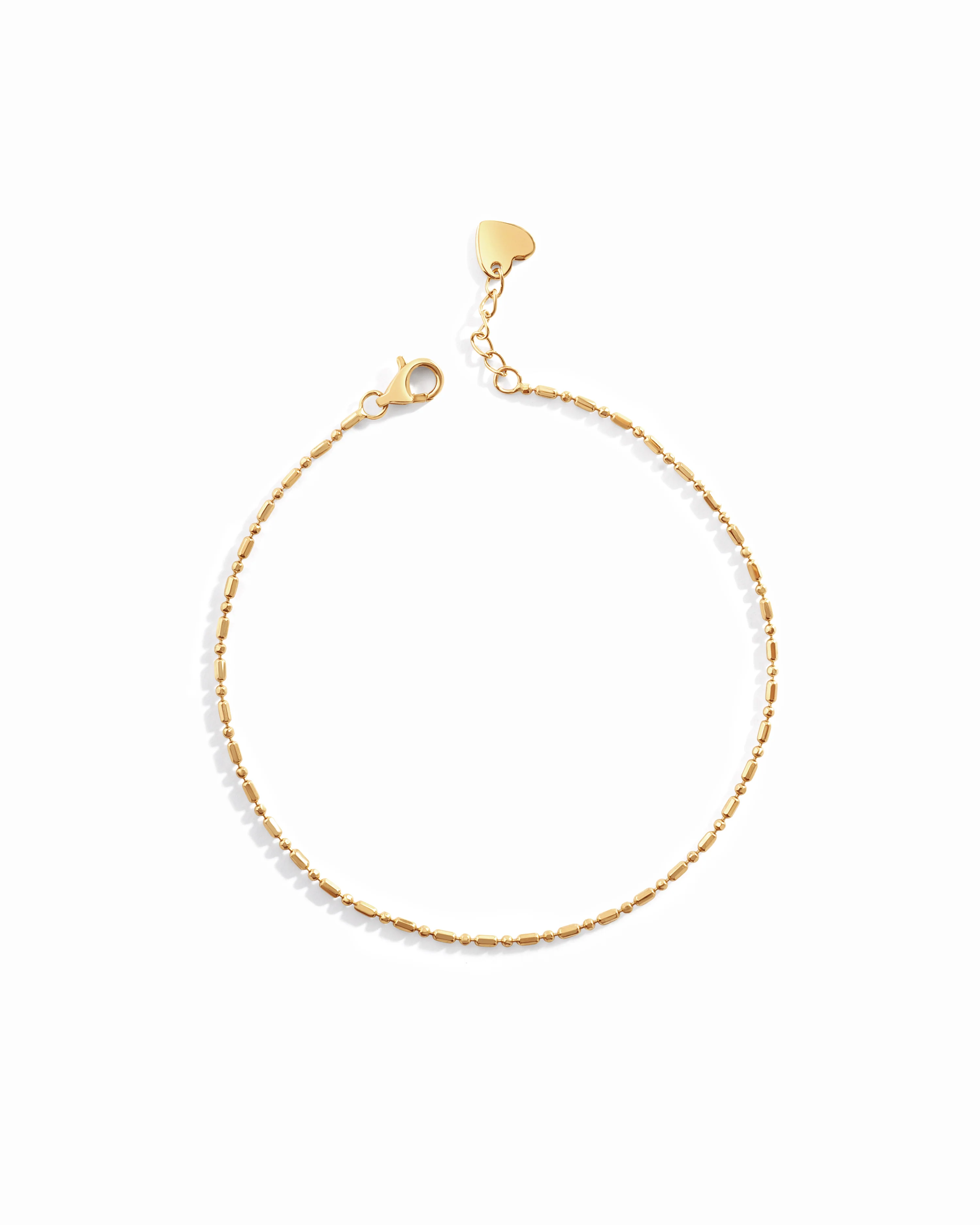 14K Solid Gold Bar Station Chain Bracelet - Image 8