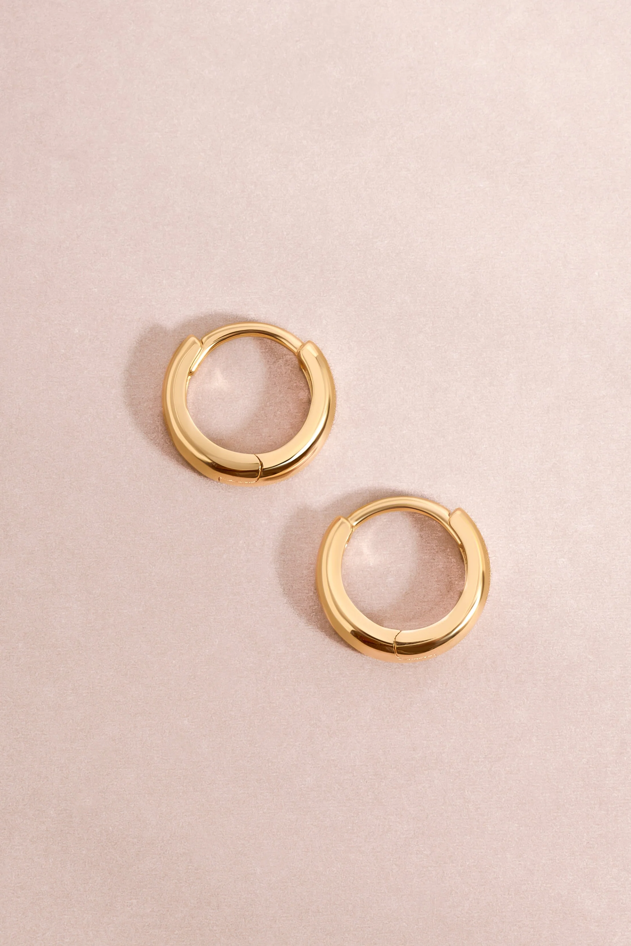 14K Solid Gold Chunky Huggies - Image 5