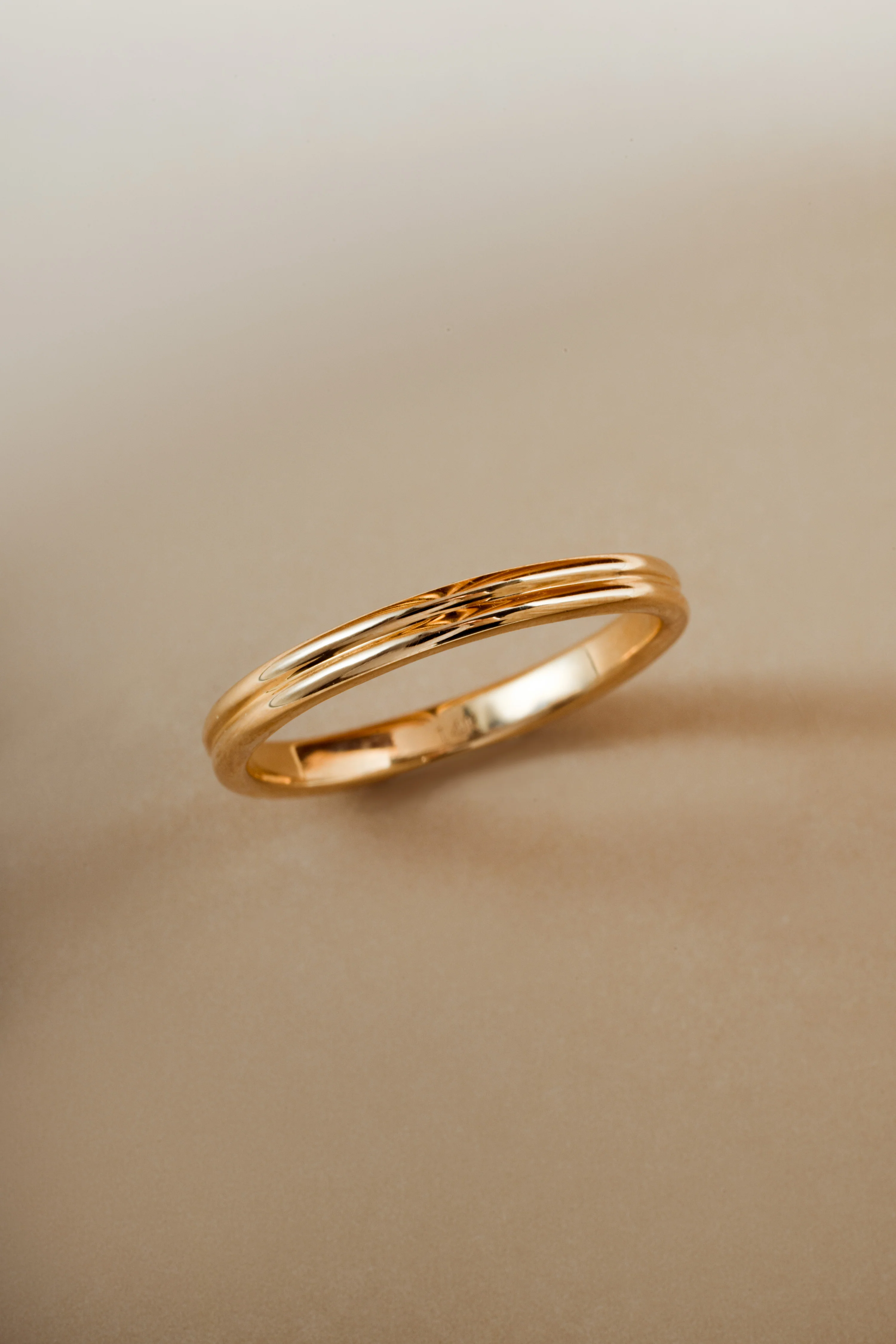 14K Solid Gold Double Band Ring - Image 3