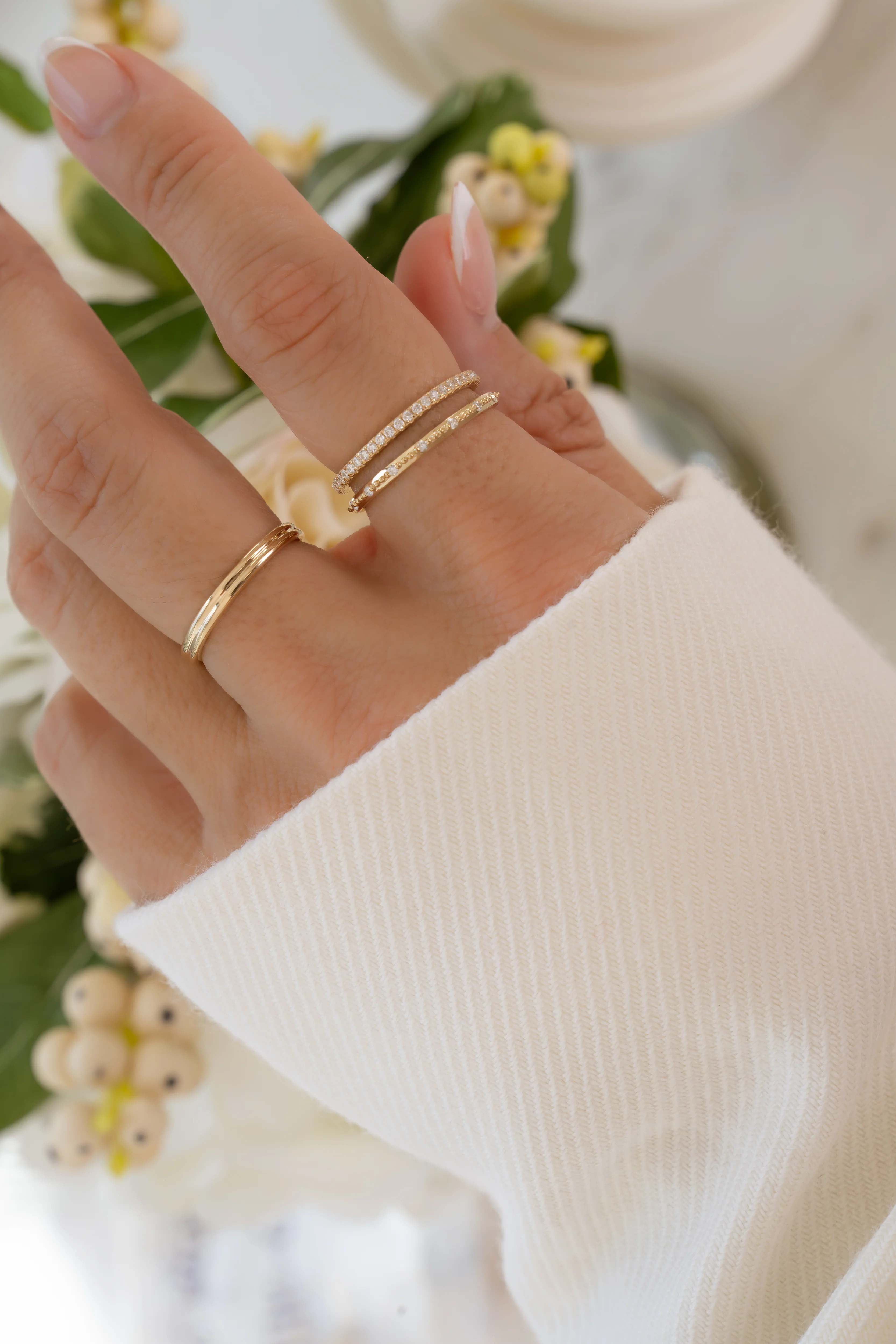 14K Solid Gold Double Band Ring - Image 4