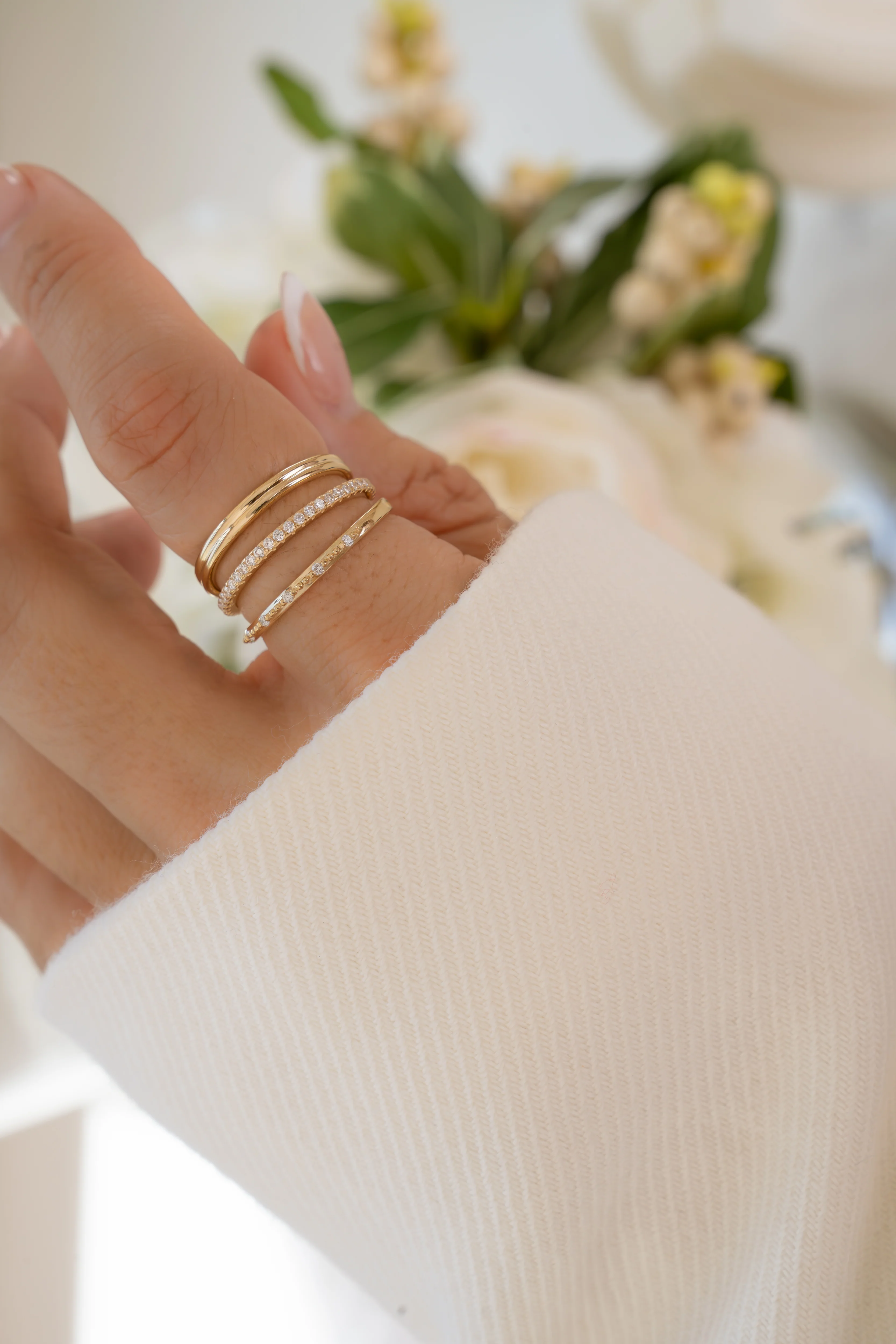 14K Solid Gold Double Band Ring - Image 6