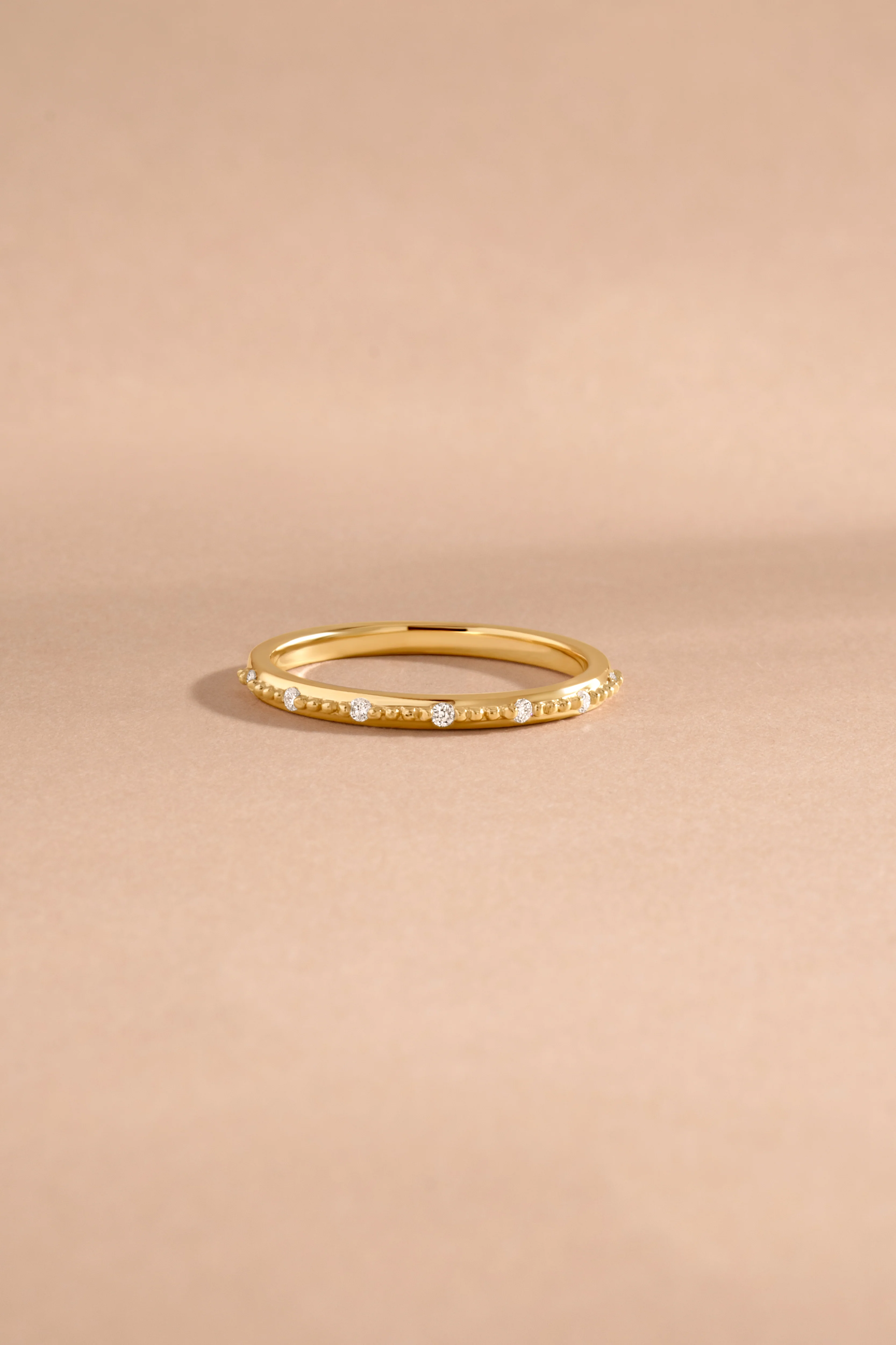 14K Solid Gold Lab Grown Diamond Mia Stacking Ring - Image 3