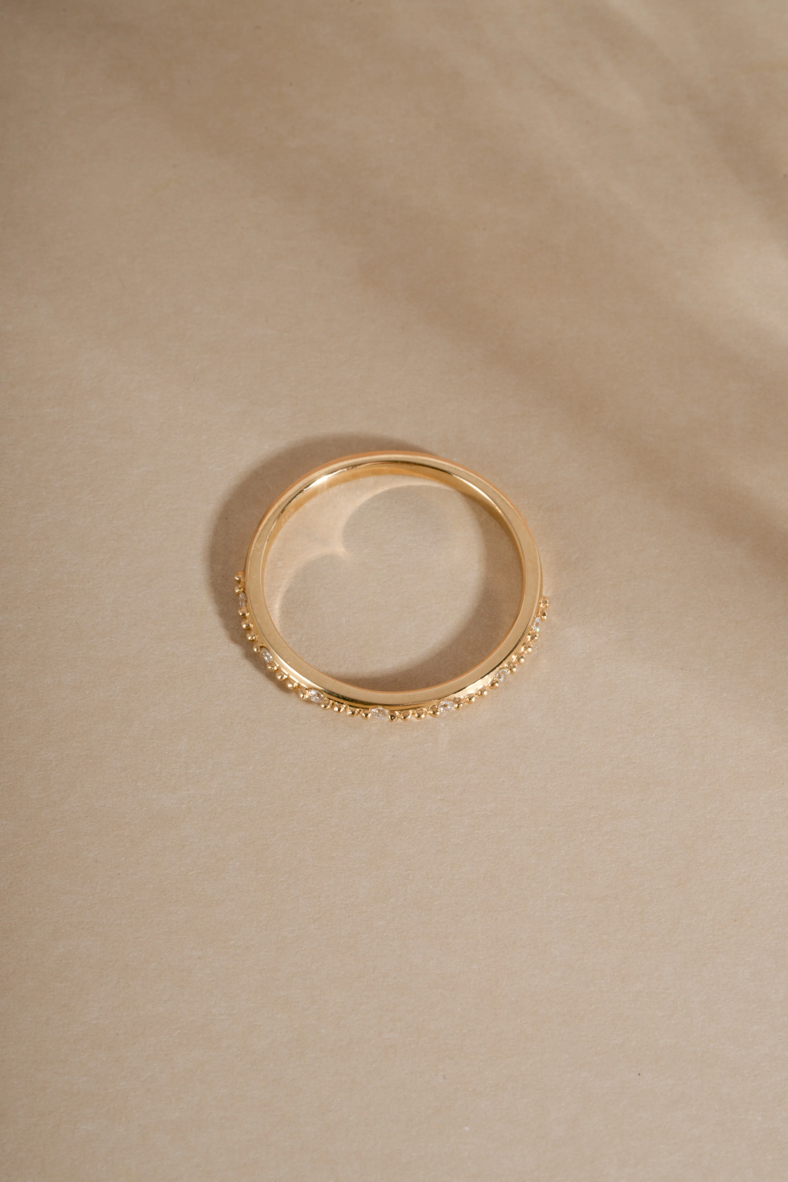 14K Solid Gold Lab Grown Diamond Mia Stacking Ring - Image 7
