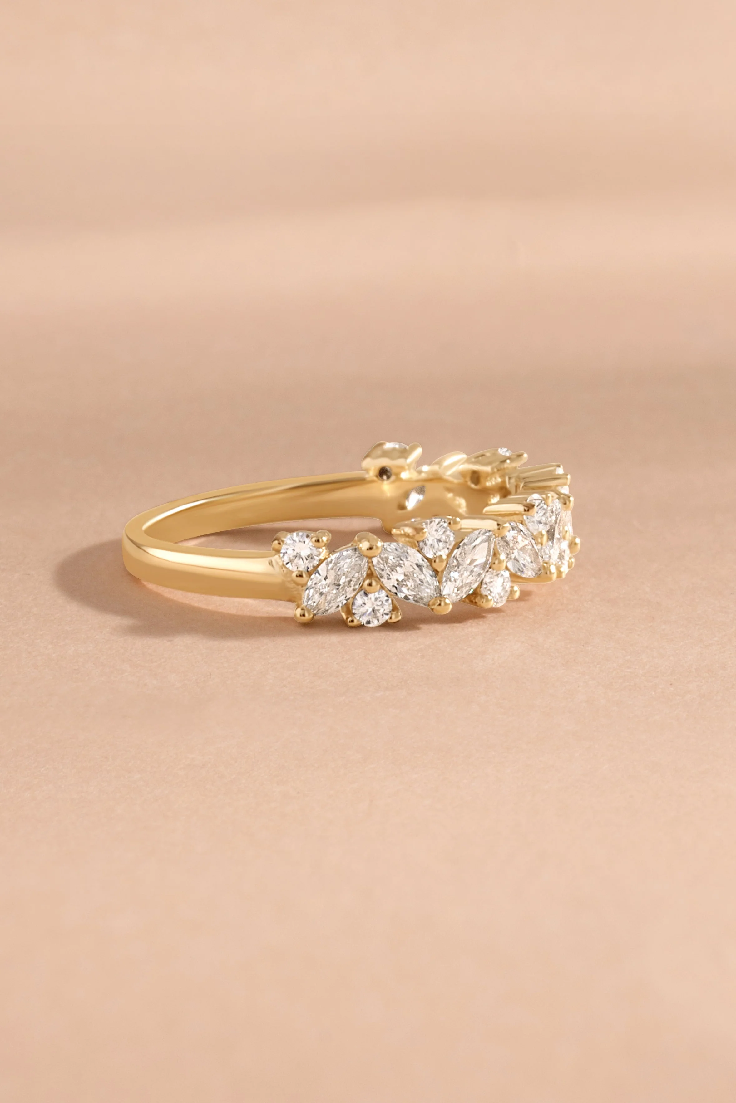 14K Solid Gold Multi Stone Lab Grown Diamond Ring - Image 9