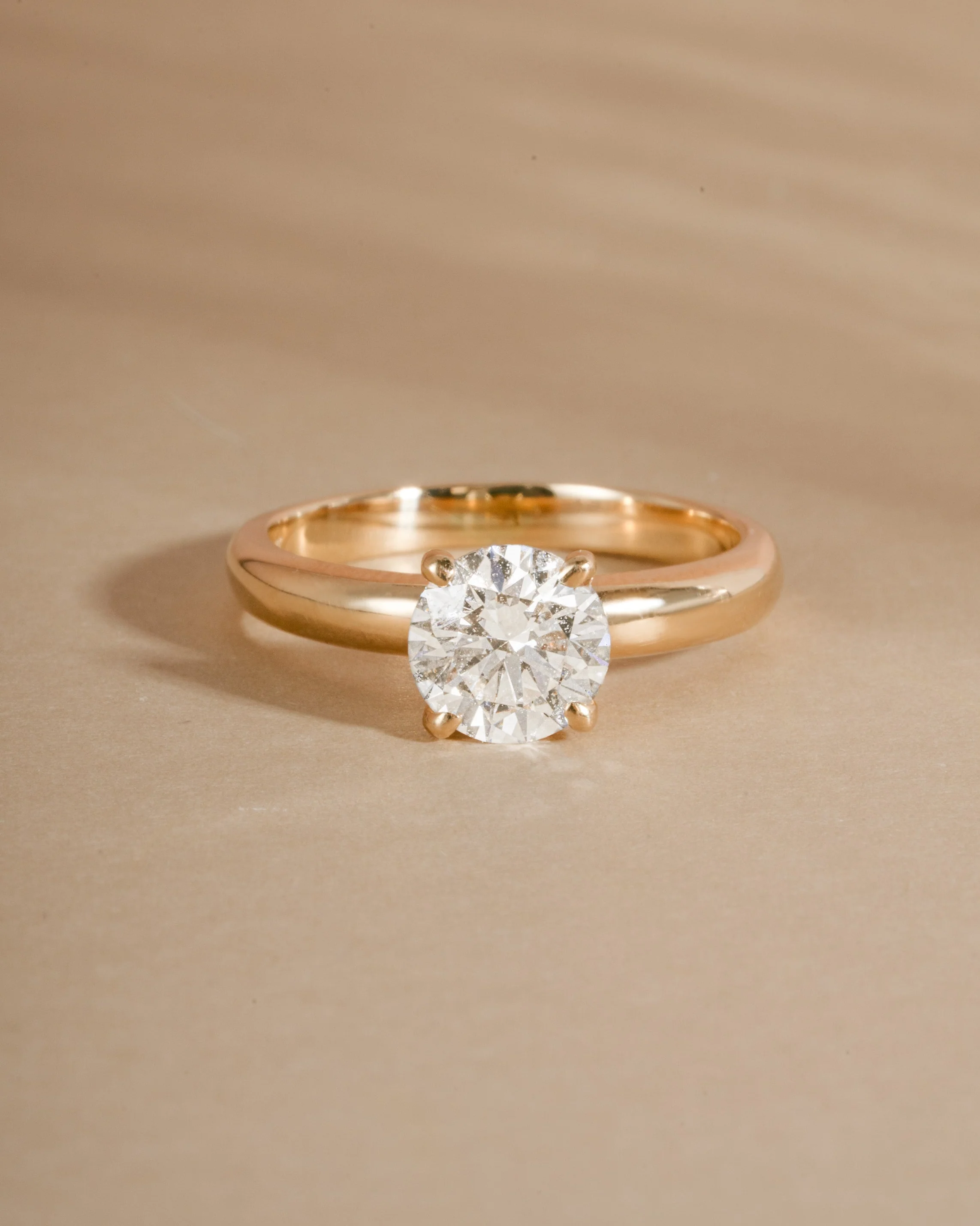 14K Solid Gold Round Solitaire Lab Grown Diamond Ring - Image 7