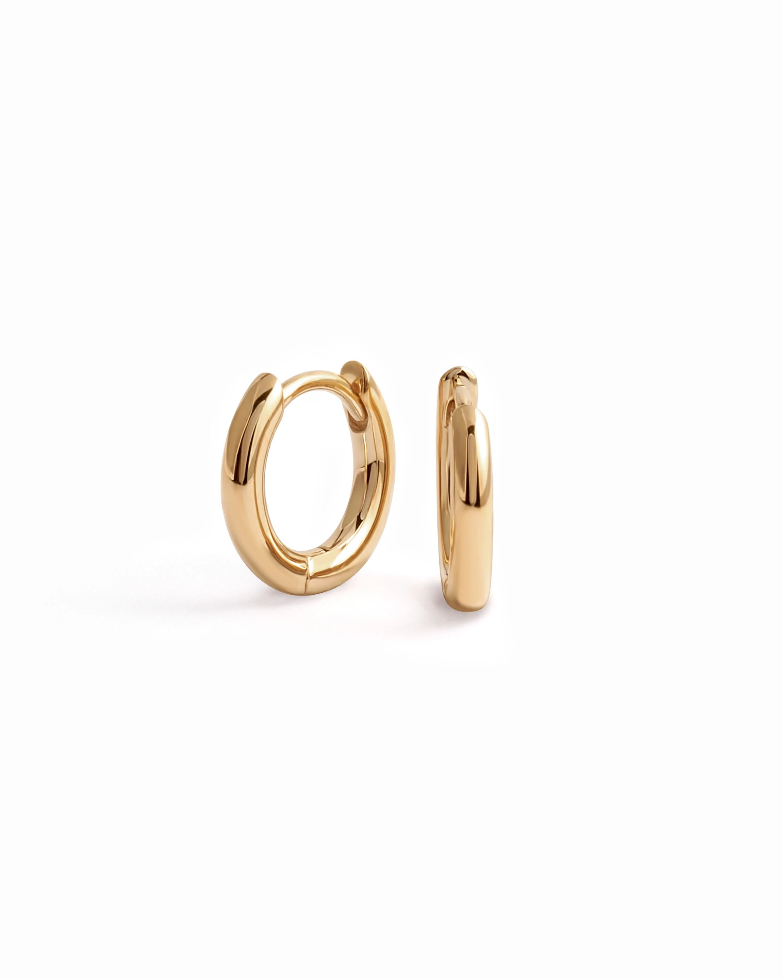 14K Solid Gold Simple Huggies