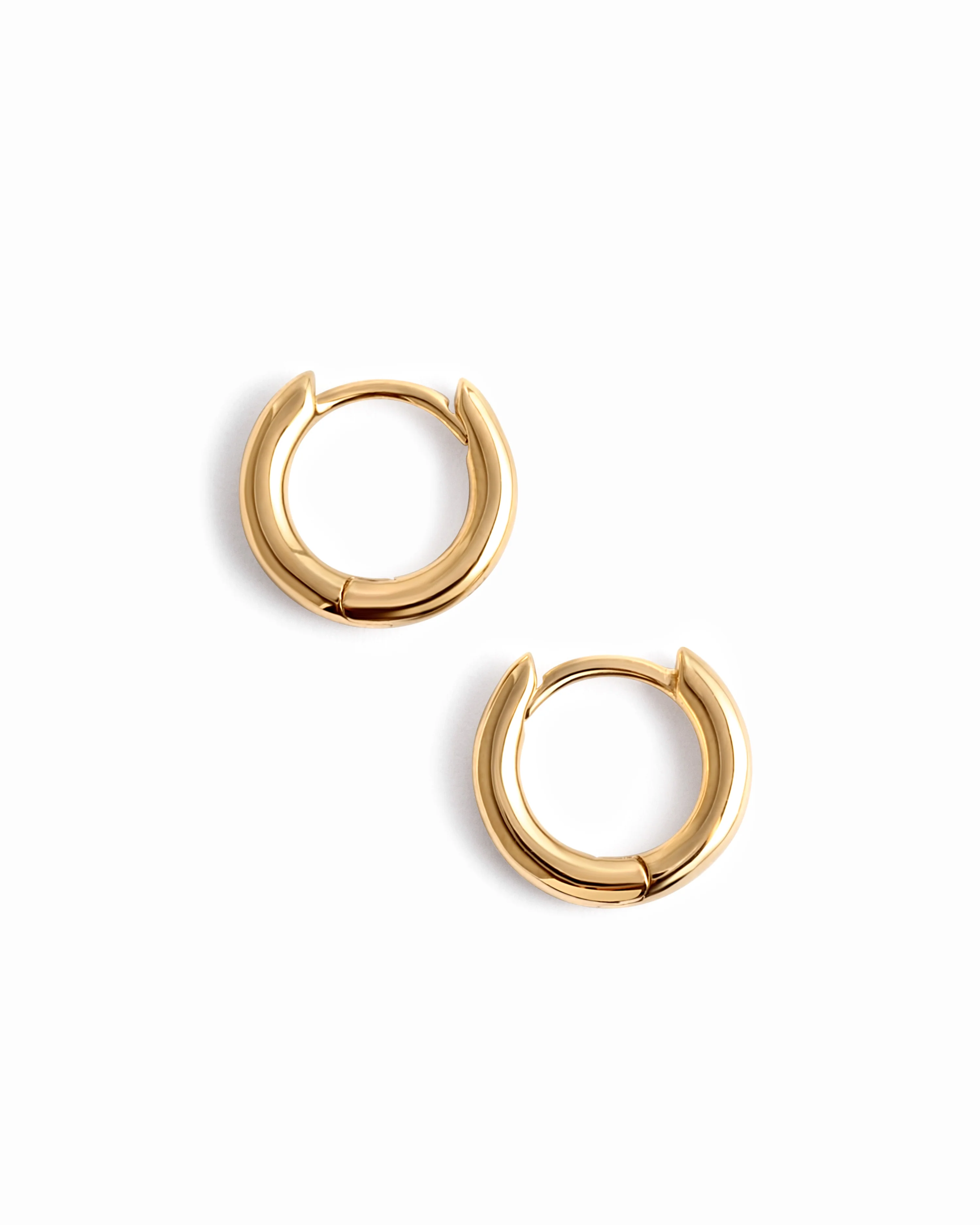 14K Solid Gold Simple Huggies - Image 3