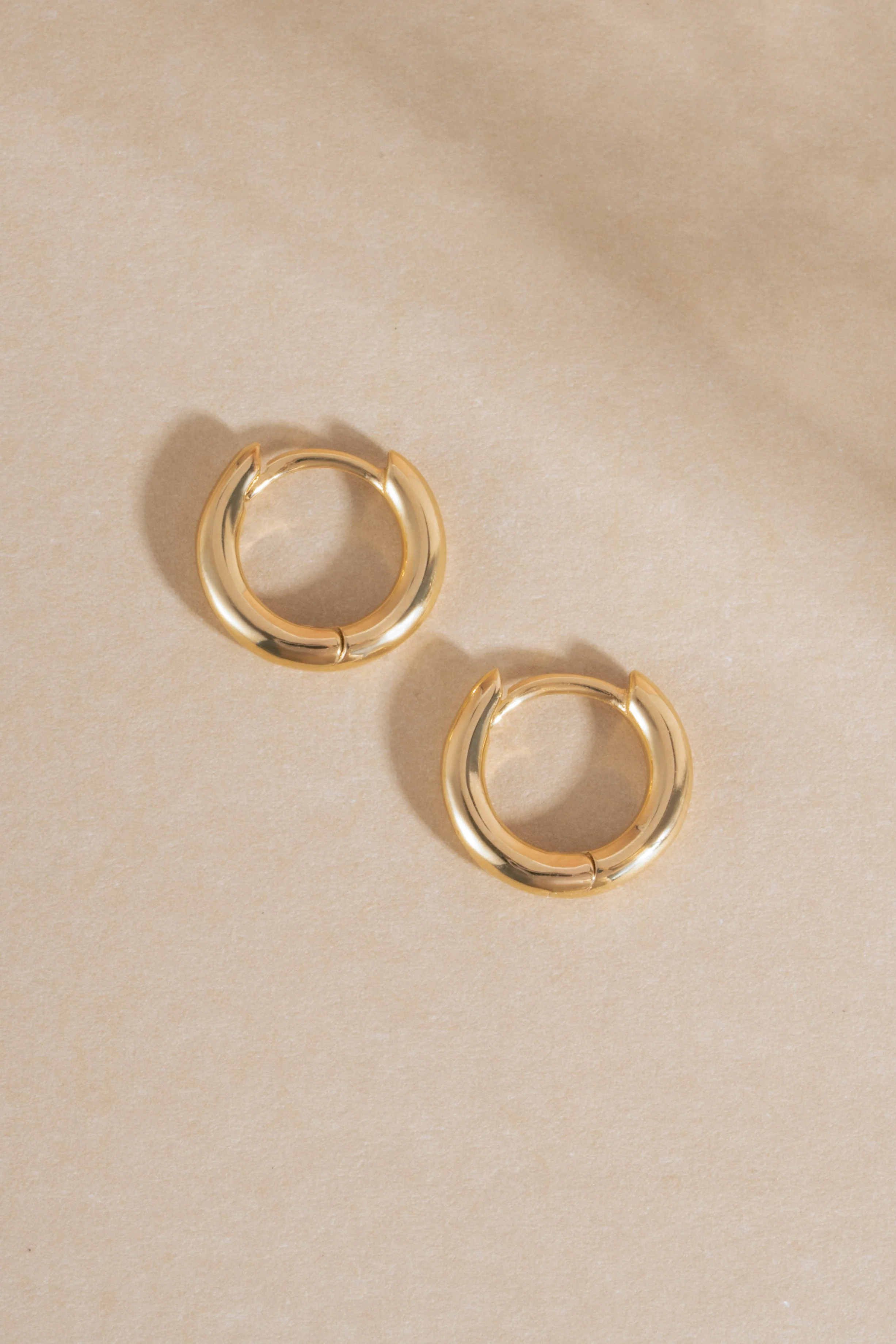 14K Solid Gold Simple Huggies - Image 6