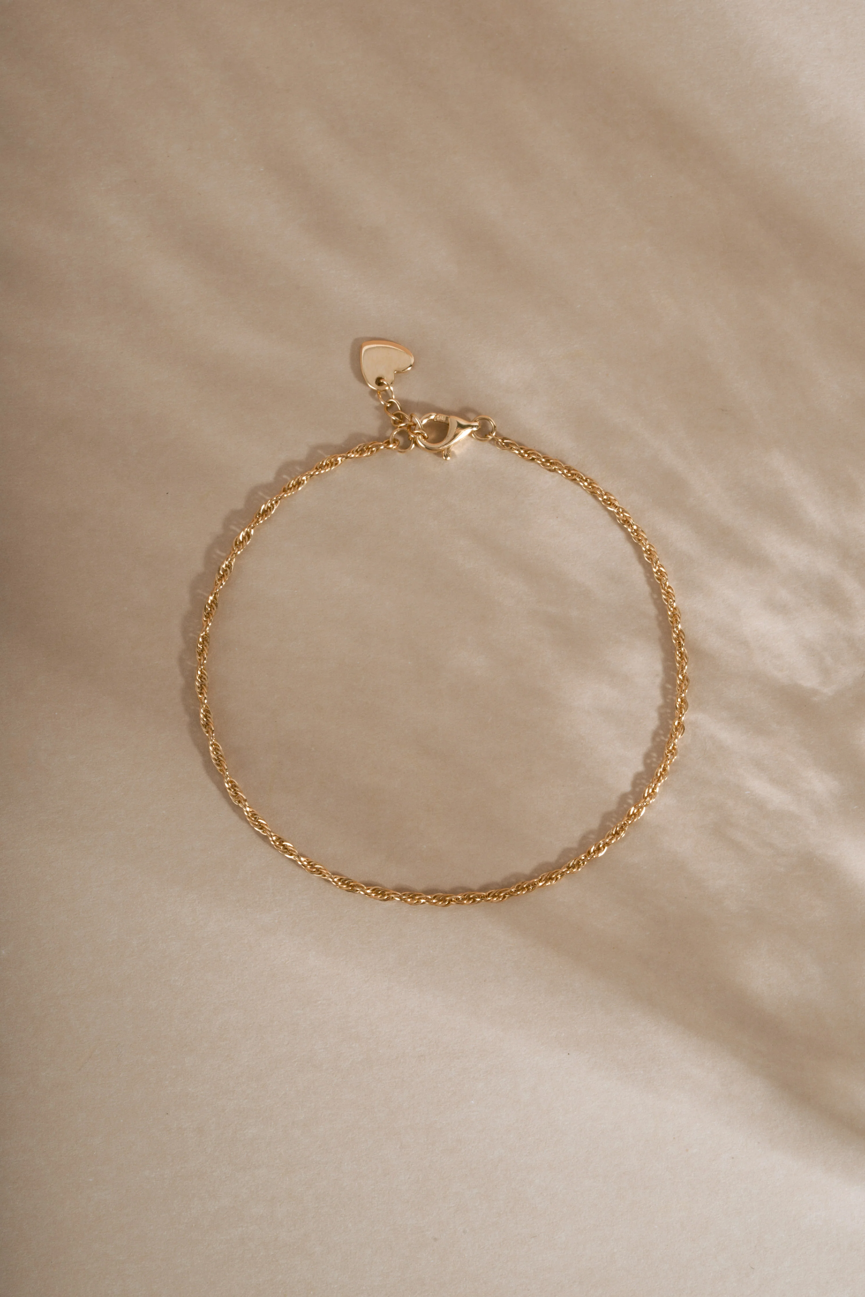 14K Solid Gold Twisted Rope Chain Bracelet - Image 3