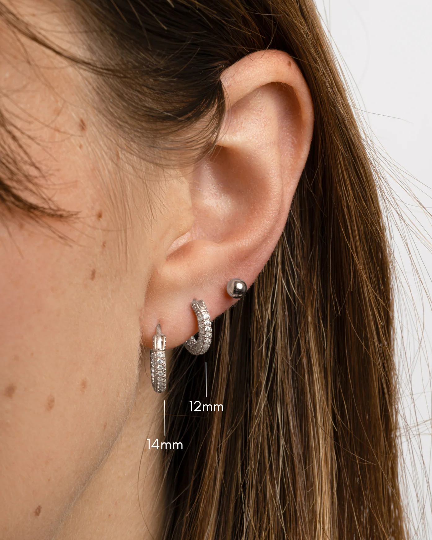 12mm Pavé Hoop Earrings - Image 2