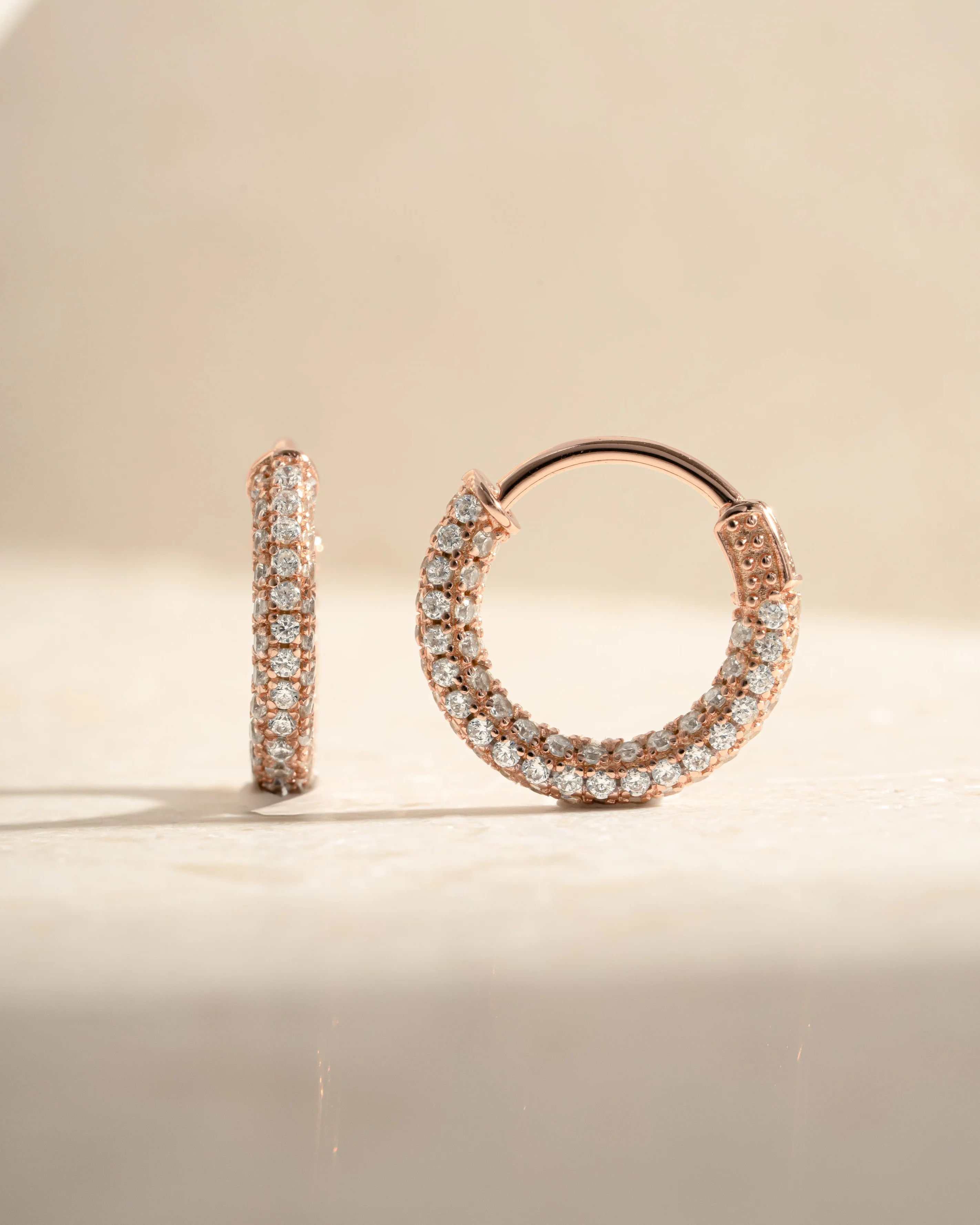 14mm Pavé Hoop Earrings - Image 3