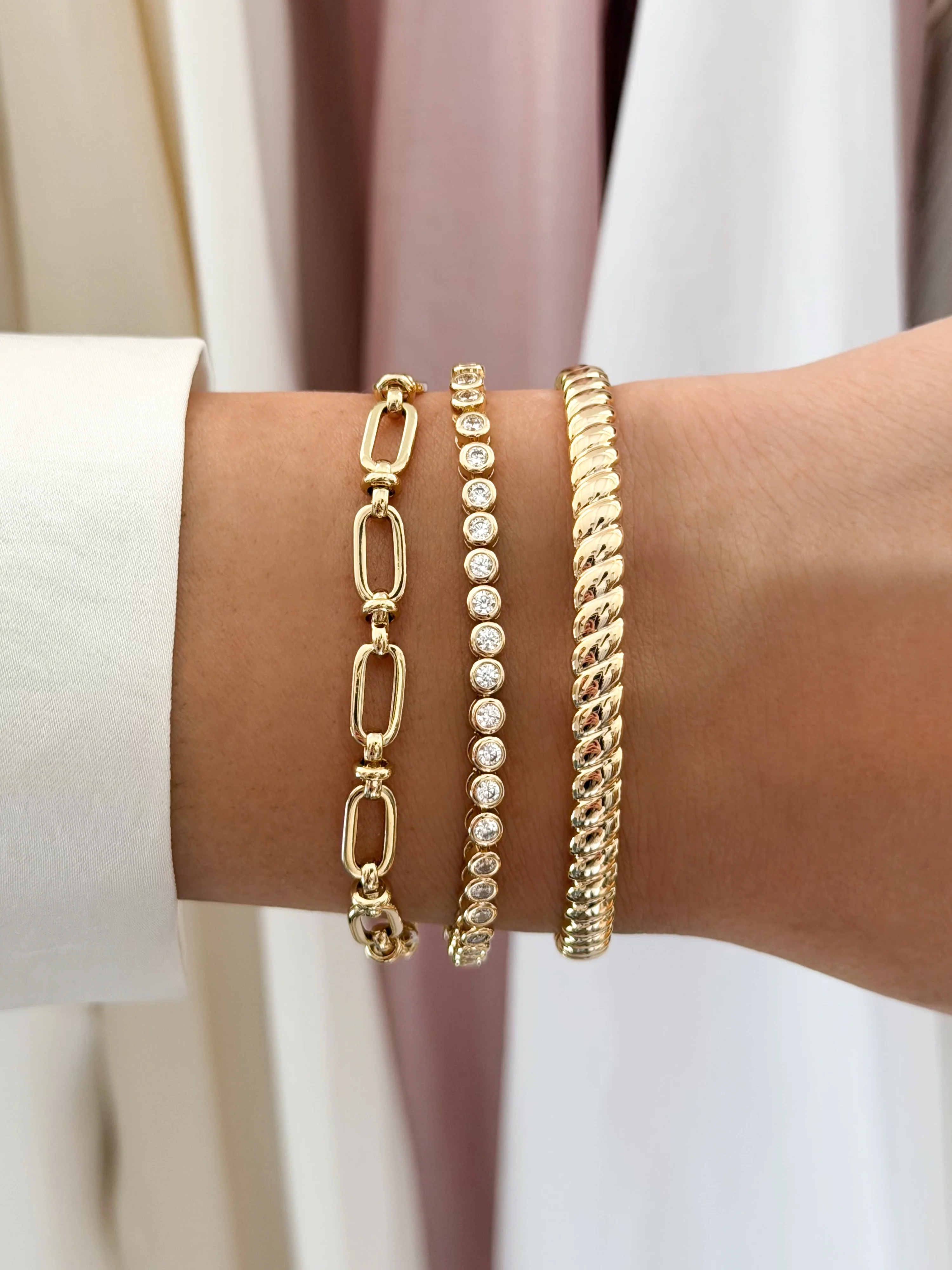 2.5mm Round Bezel Tennis Bracelet - Image 5