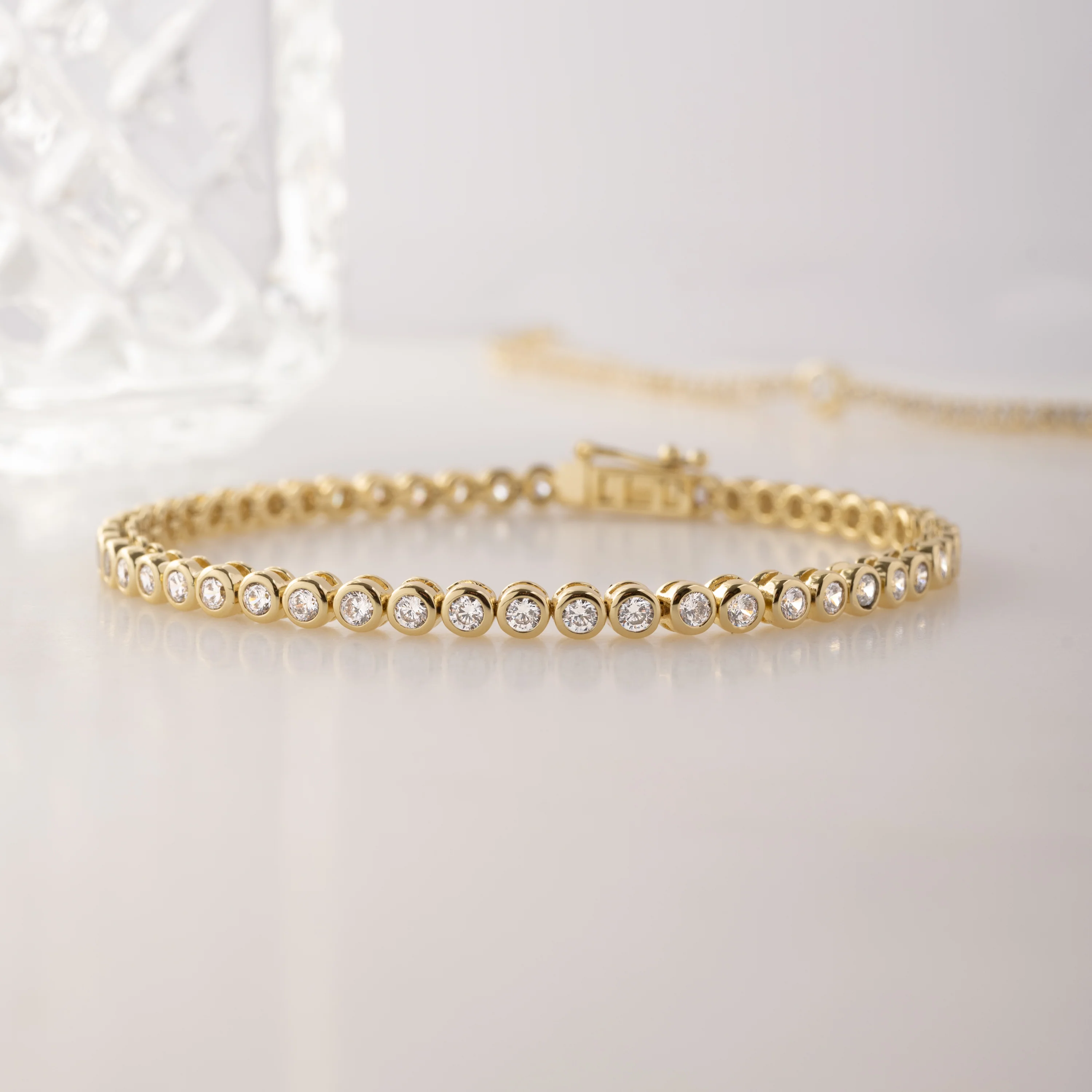 2.5mm Round Bezel Tennis Bracelet - Image 7