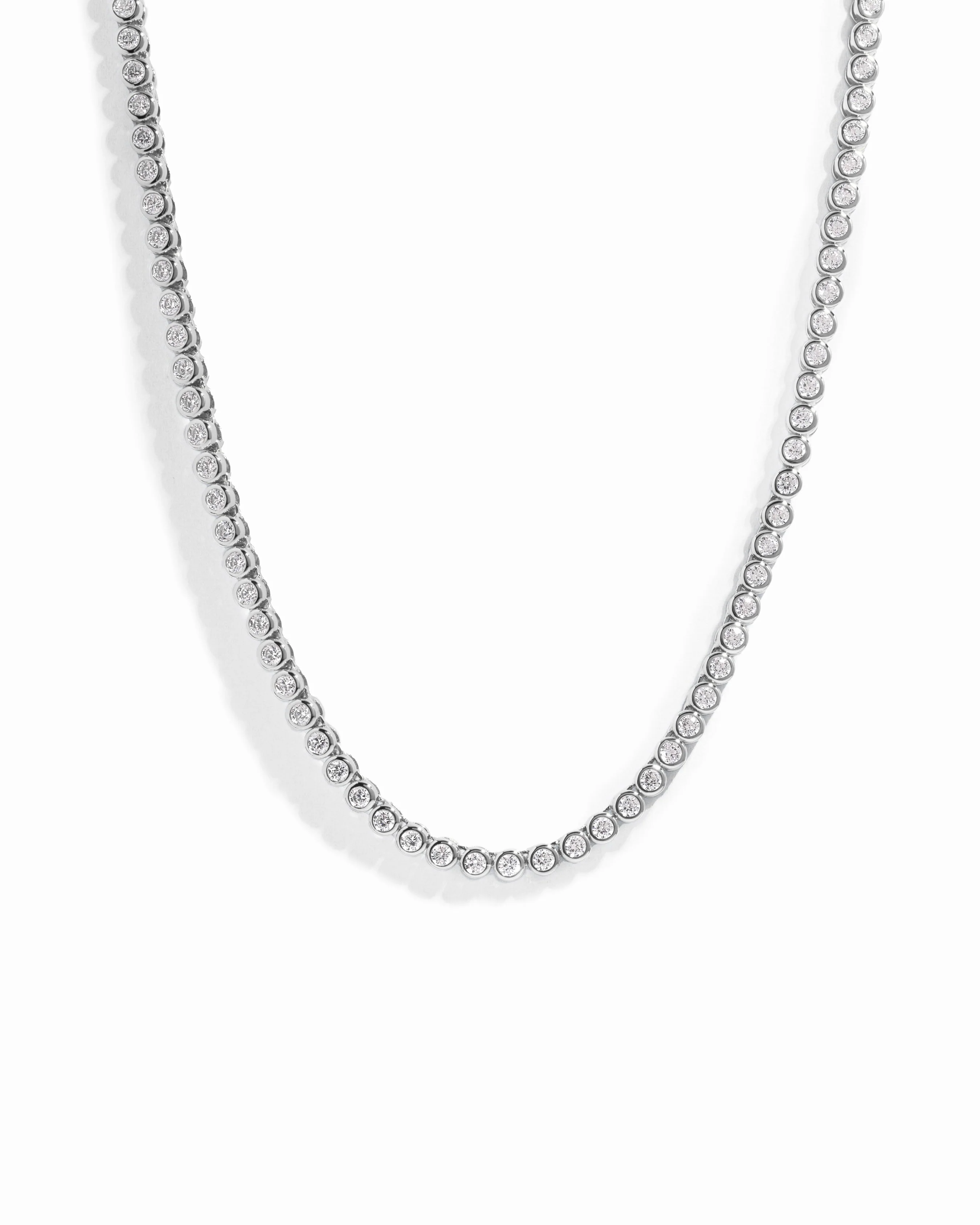 2.5mm Round Bezel Tennis Necklace - Image 12
