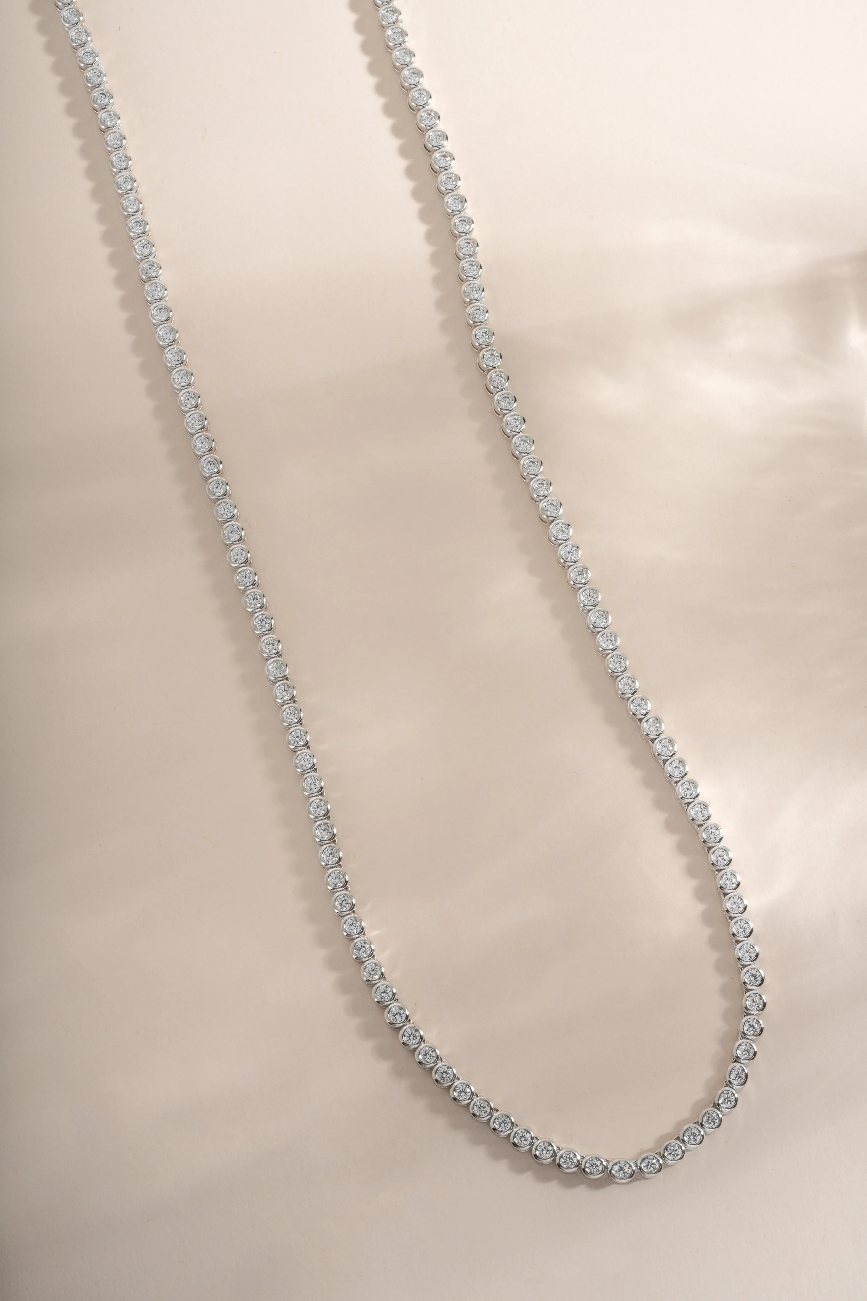 2.5mm Round Bezel Tennis Necklace - Image 3