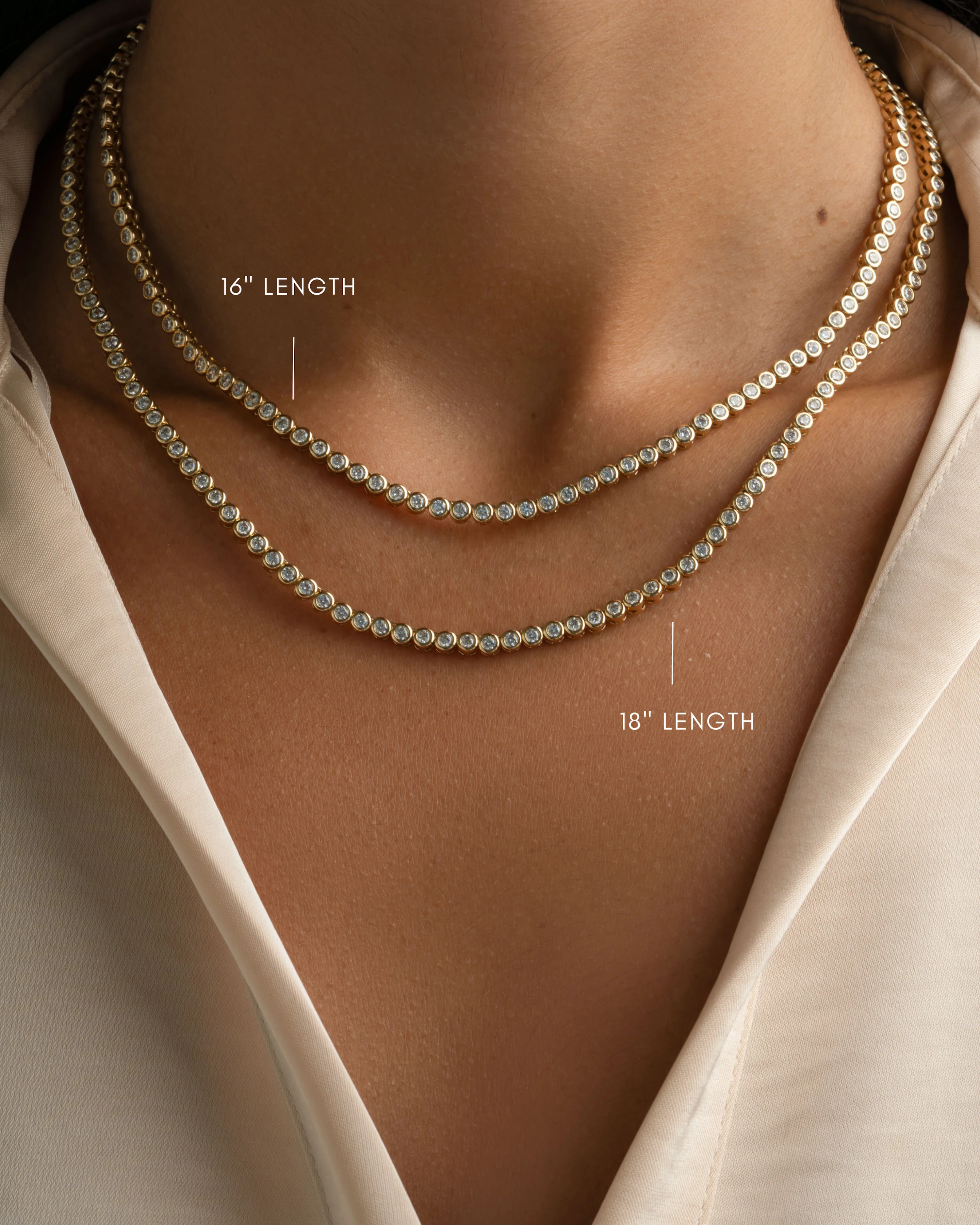 2.5mm Round Bezel Tennis Necklace - Image 7