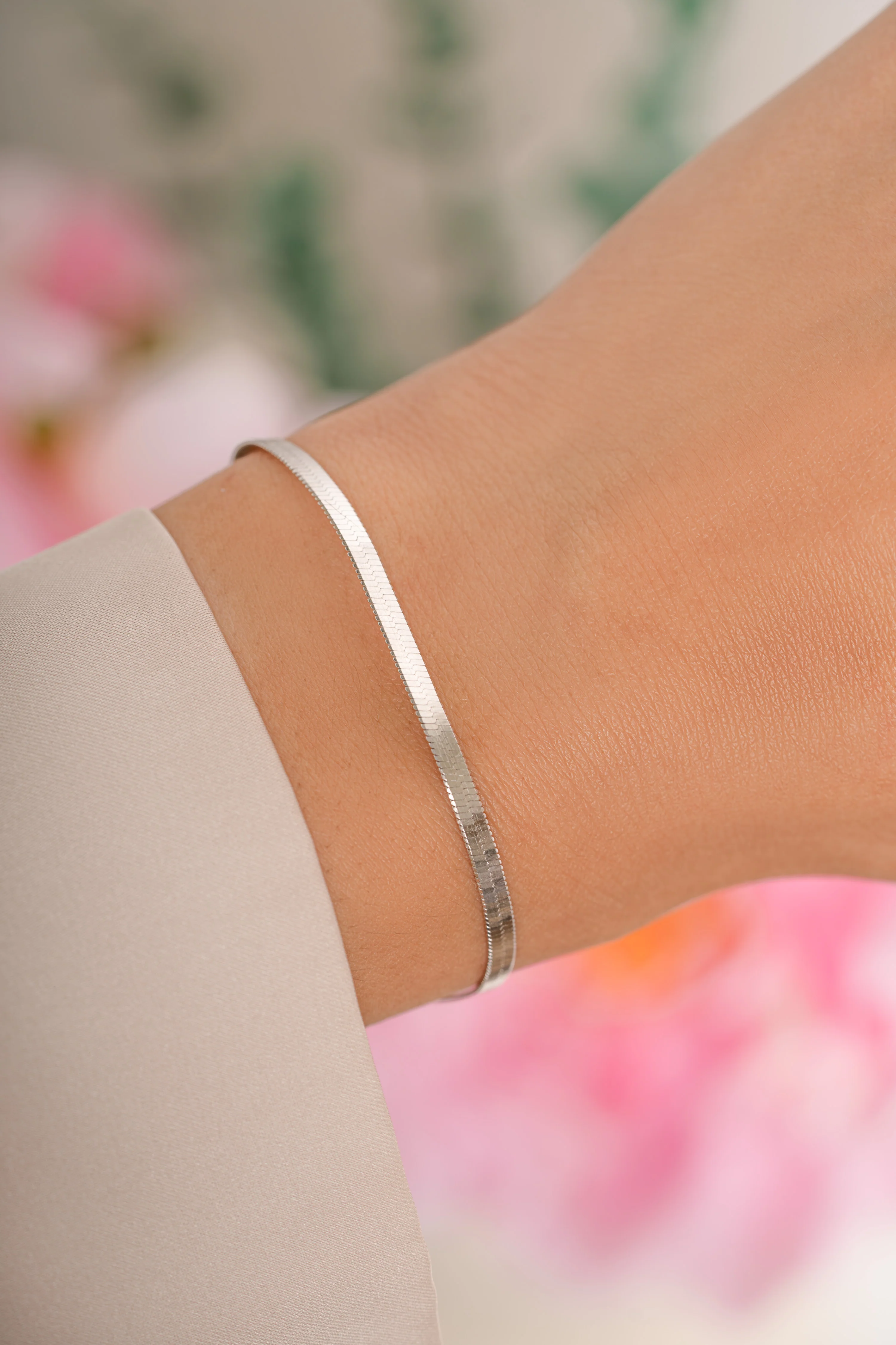 2mm Herringbone Bracelet - Image 4