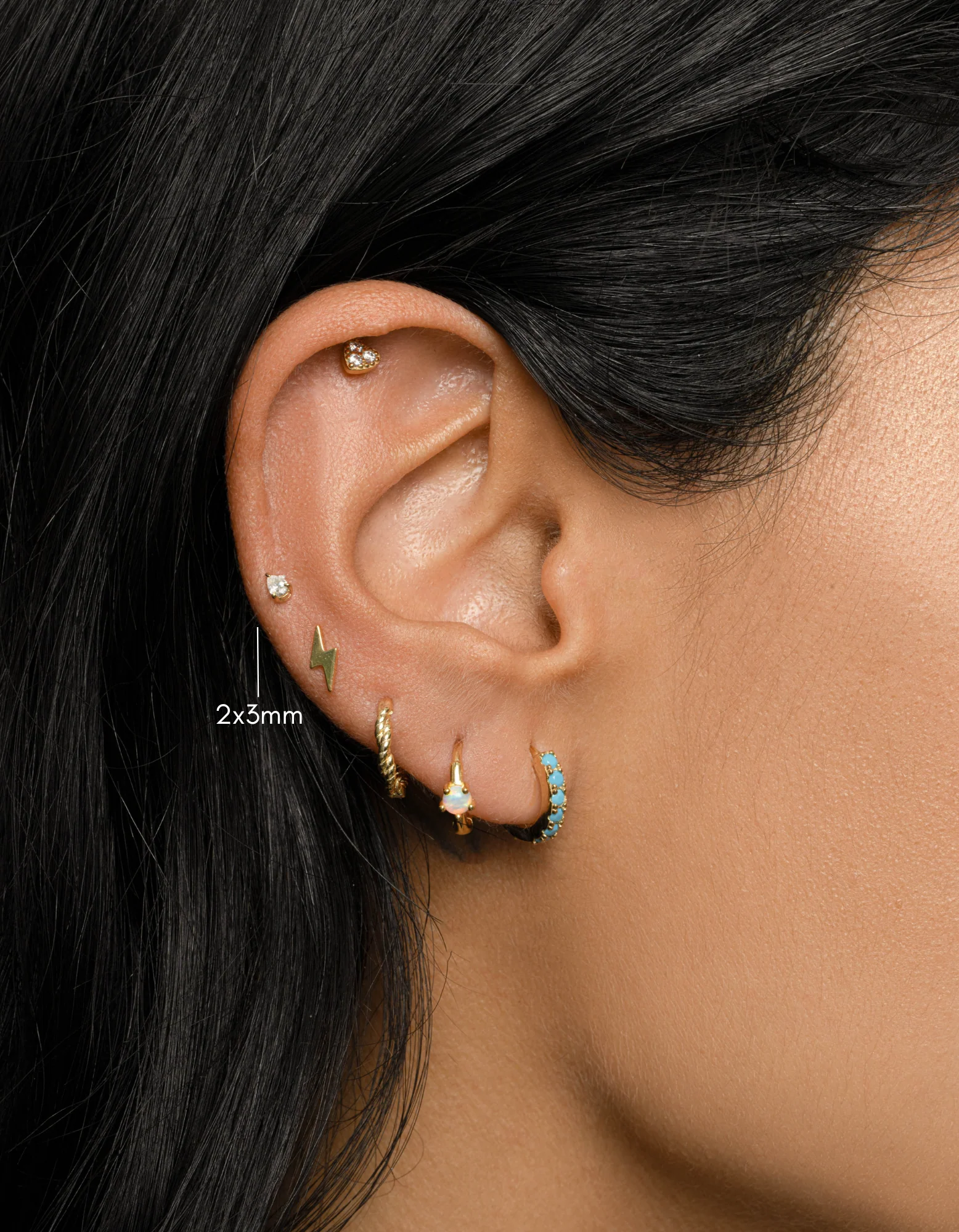 2x3mm Pear Studs (Multiple Sizes Available) - Image 7