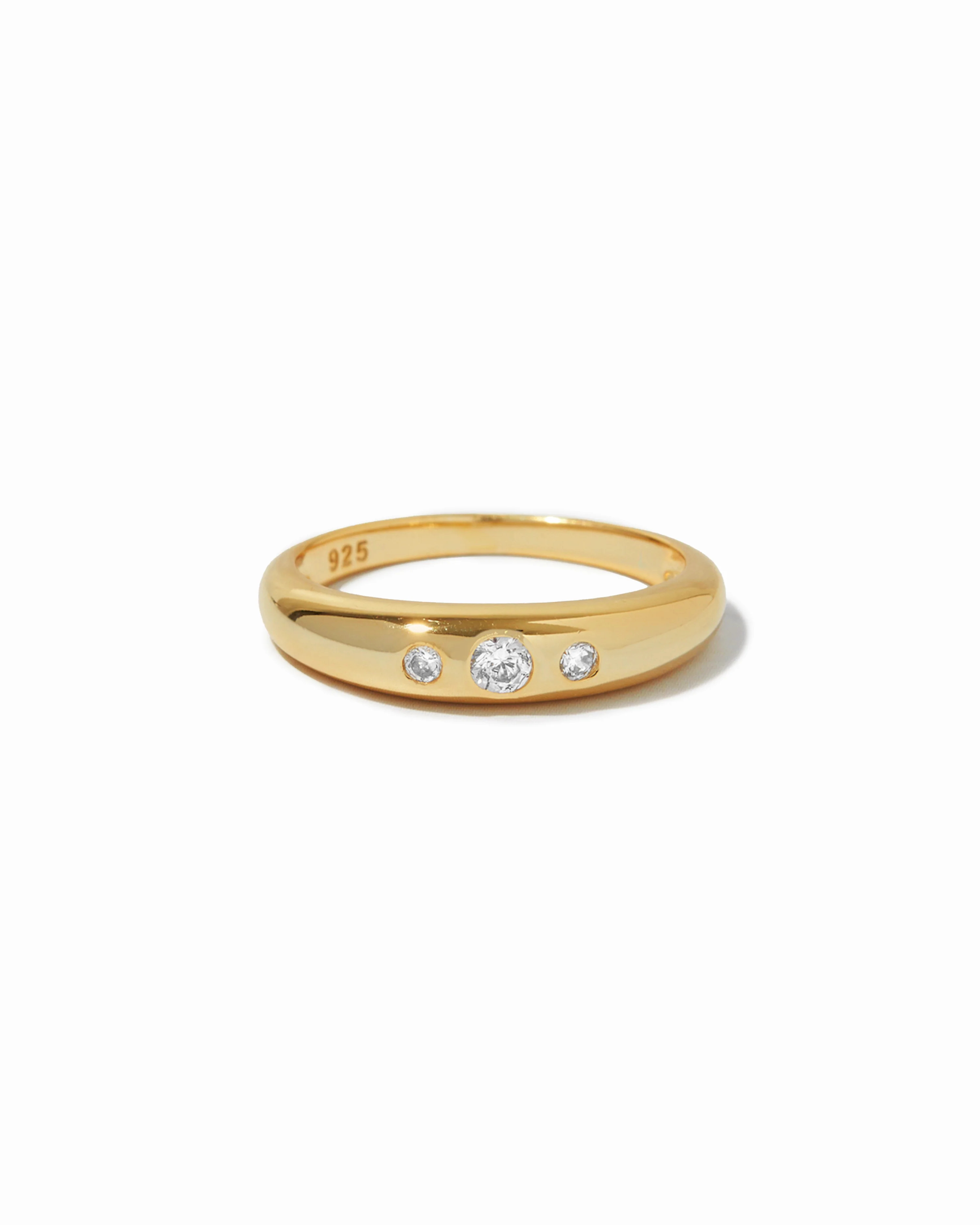 3 Stone Dome Ring - Image 2