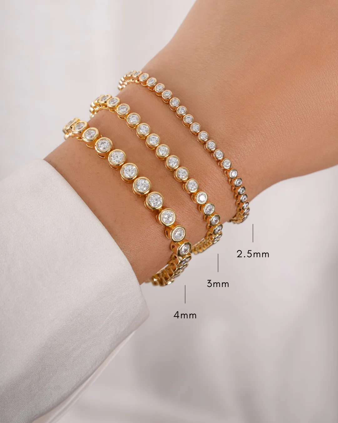 2.5mm Round Bezel Tennis Bracelet - Image 6