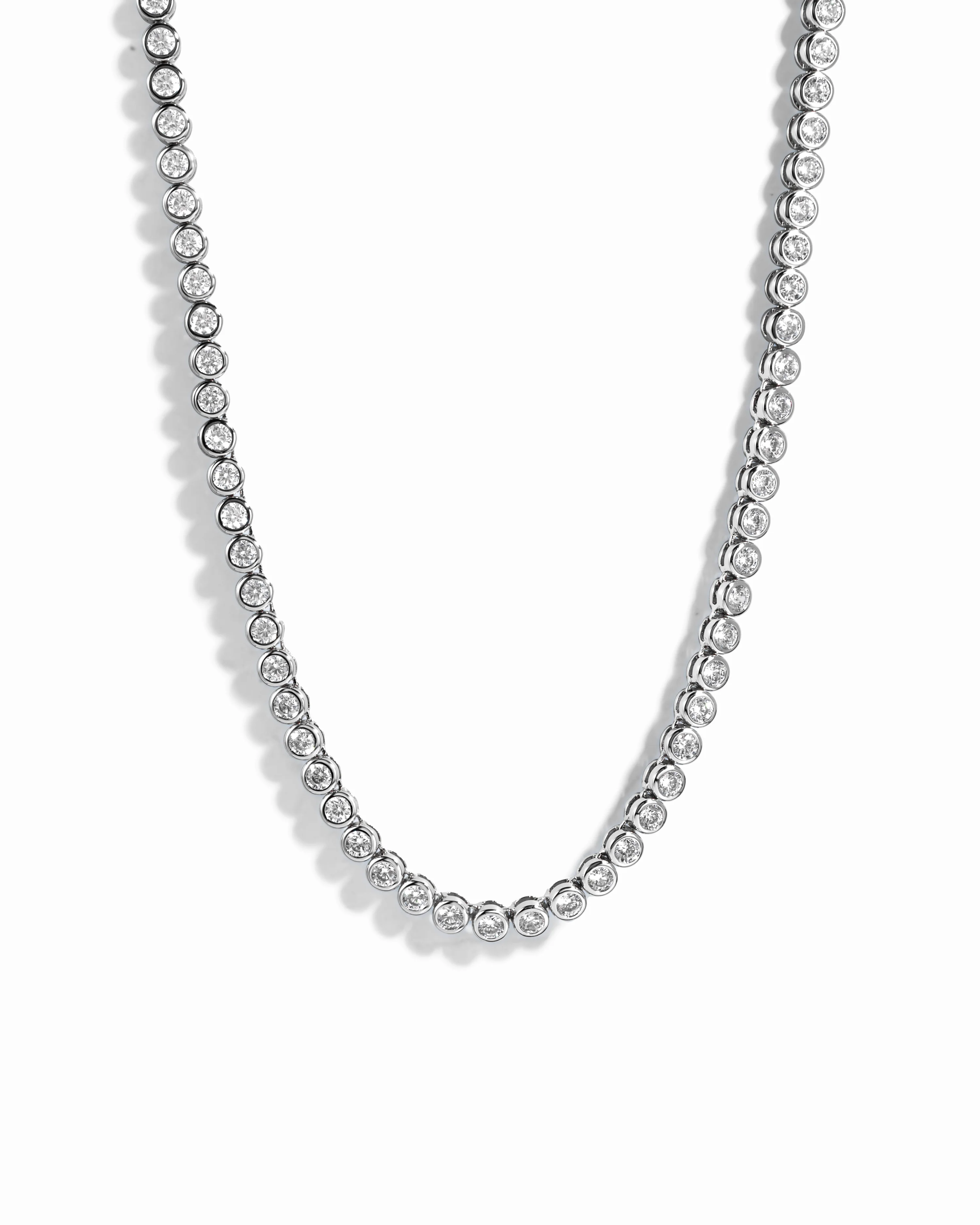 3mm Round Bezel Tennis Necklace - Image 10