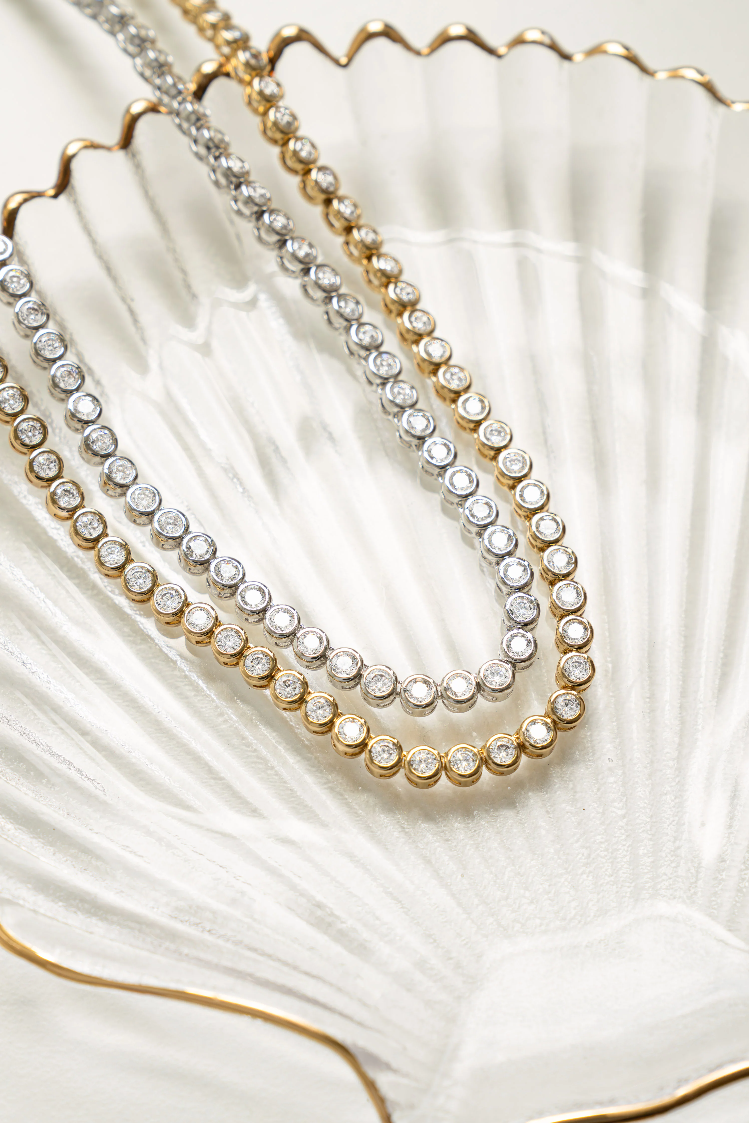 3mm Round Bezel Tennis Necklace - Image 3