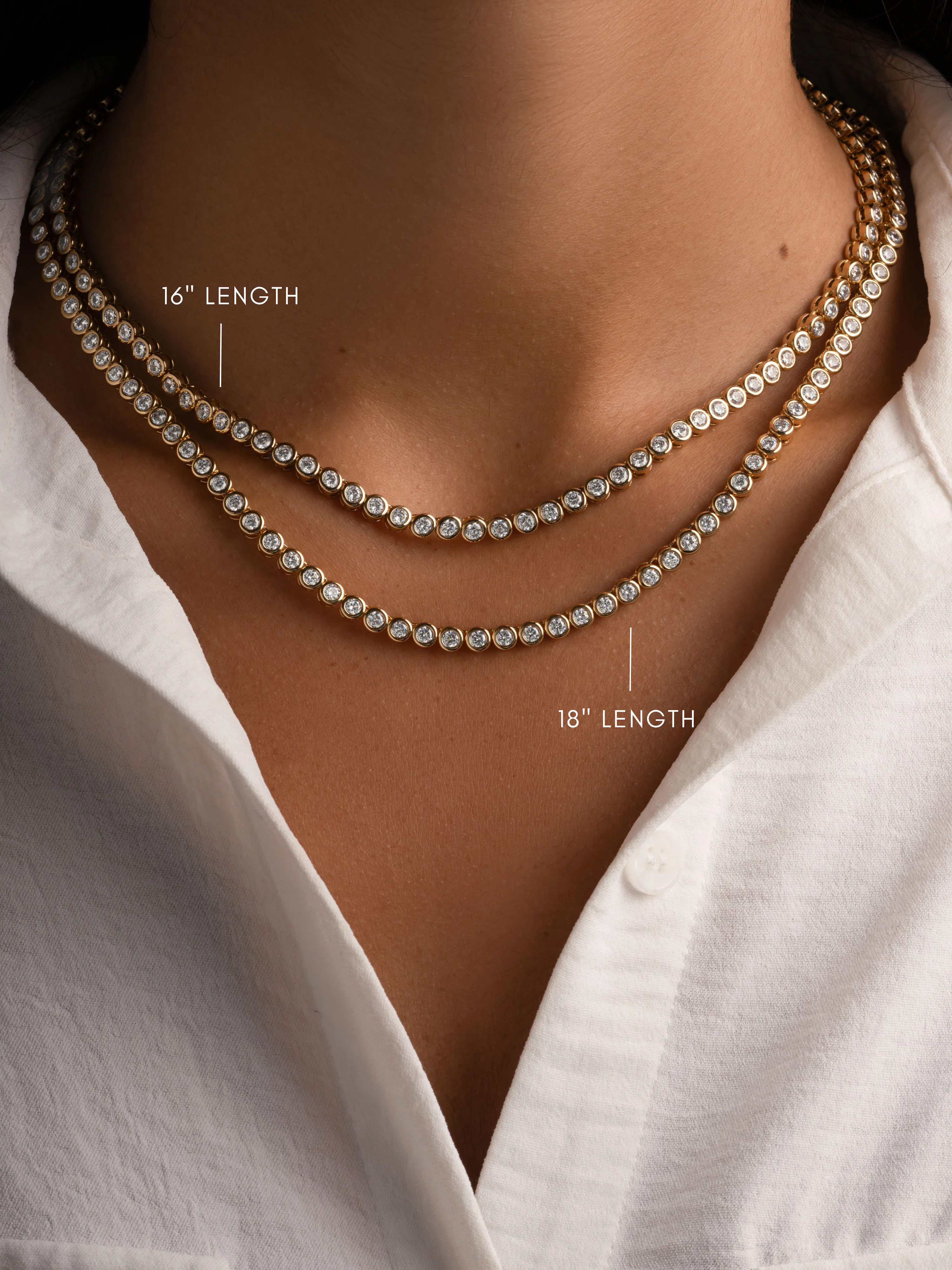 3mm Round Bezel Tennis Necklace - Image 6